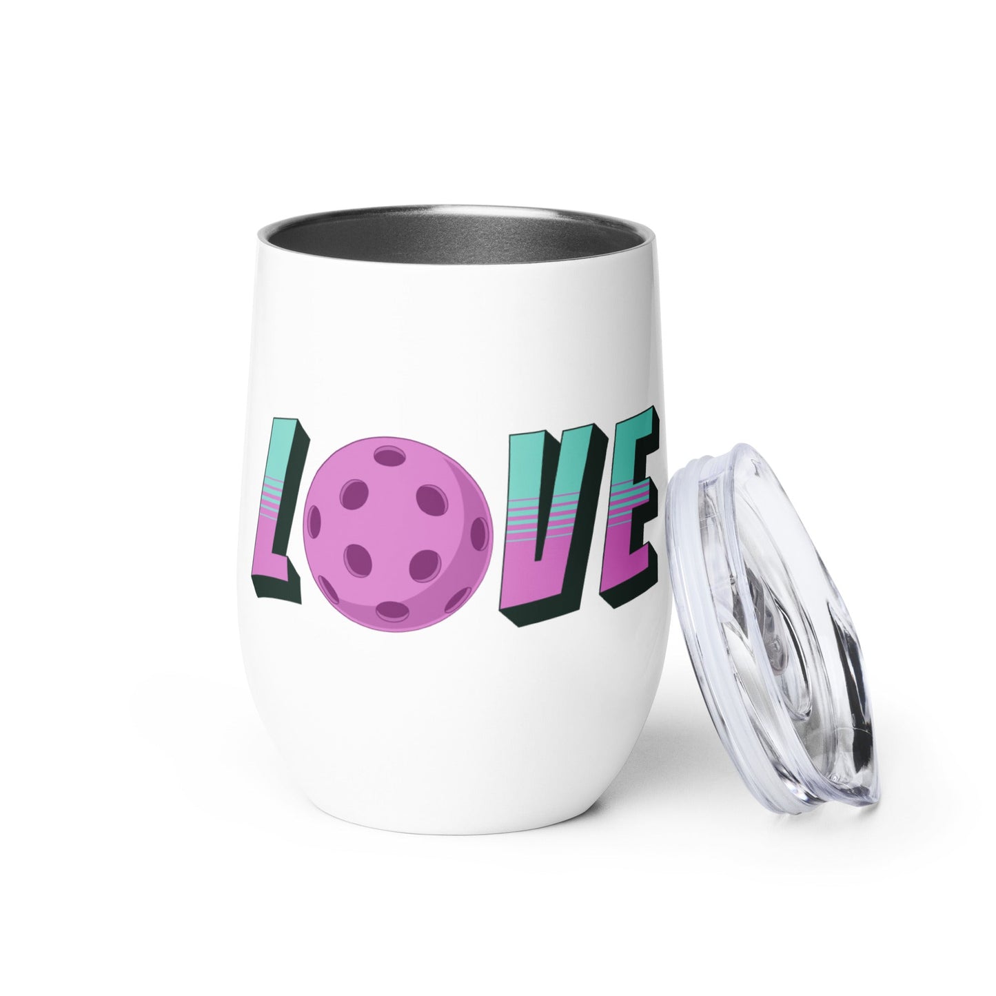 Pickleball Love Stainless Steel Wine Tumbler - Steel Tumbler - Discovery Co.