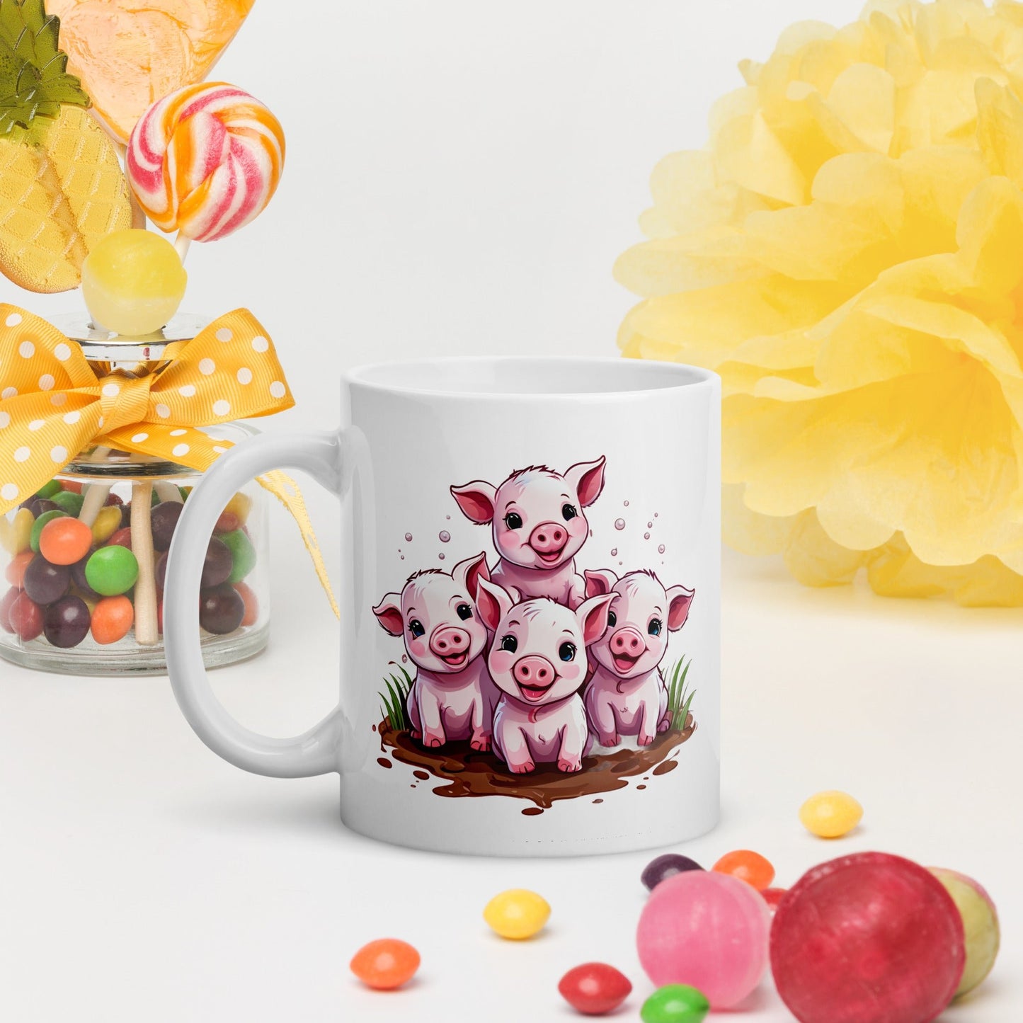 Piglets White Glossy Mug (11 oz, 15 oz, 20 oz) - Mugs - Discovery Co.