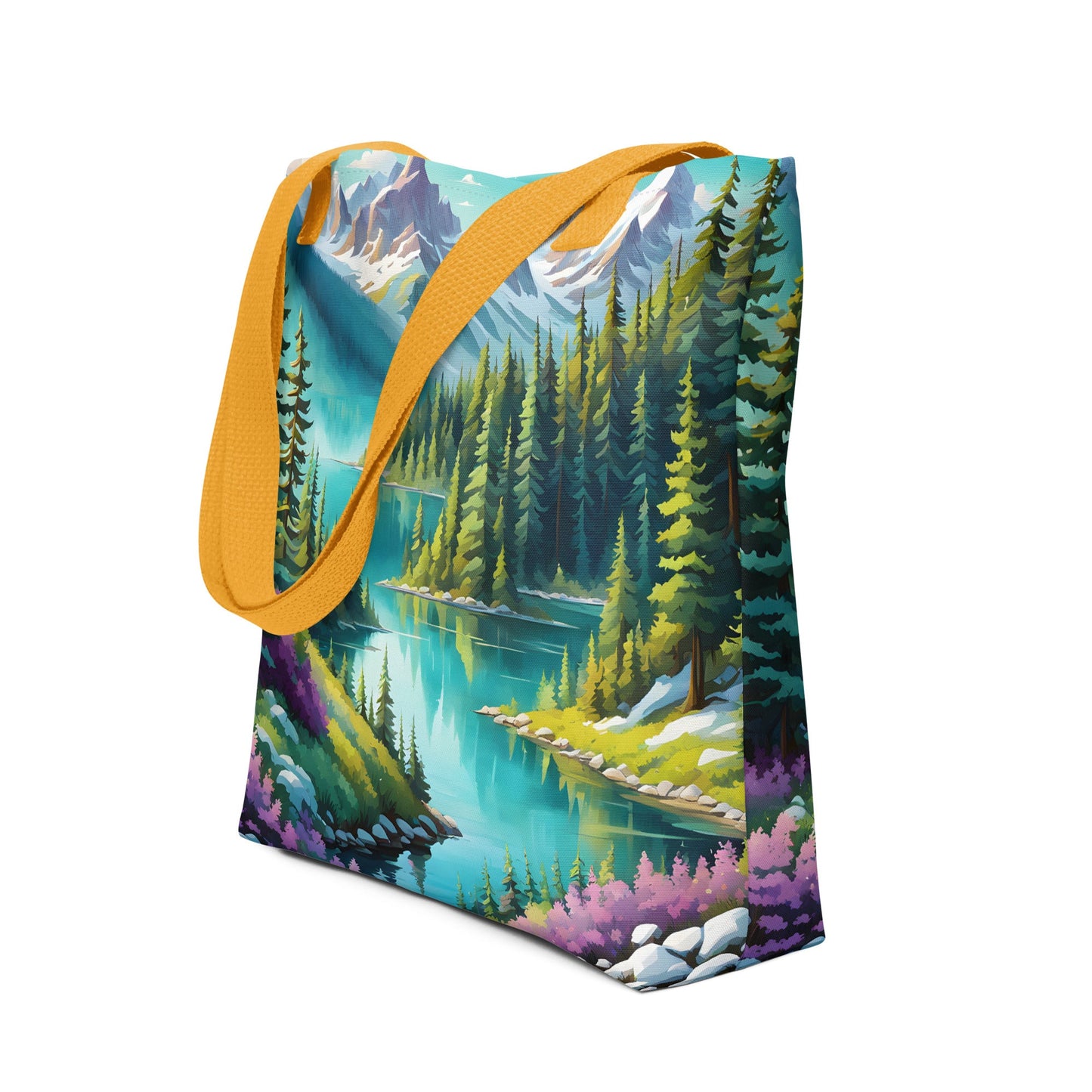 Pine Forest With Lake Tote Bag - Tote Bags - Discovery Co.