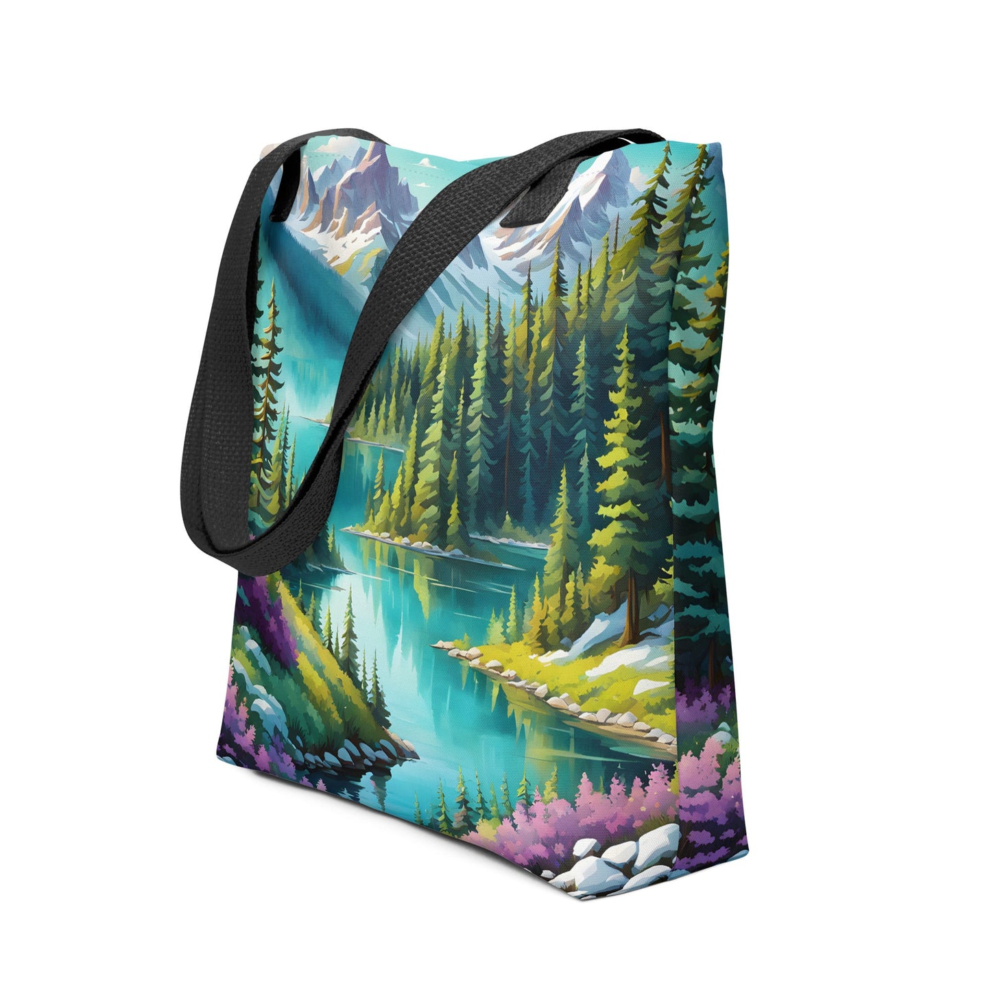 Pine Forest With Lake Tote Bag - Tote Bags - Discovery Co.