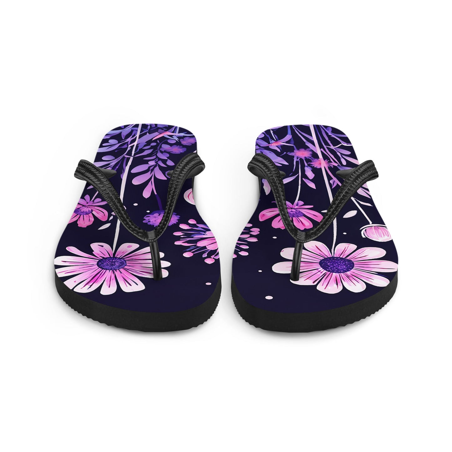 Pink And Purple Flowers II Flip - Flops - Footwear - Discovery Co.