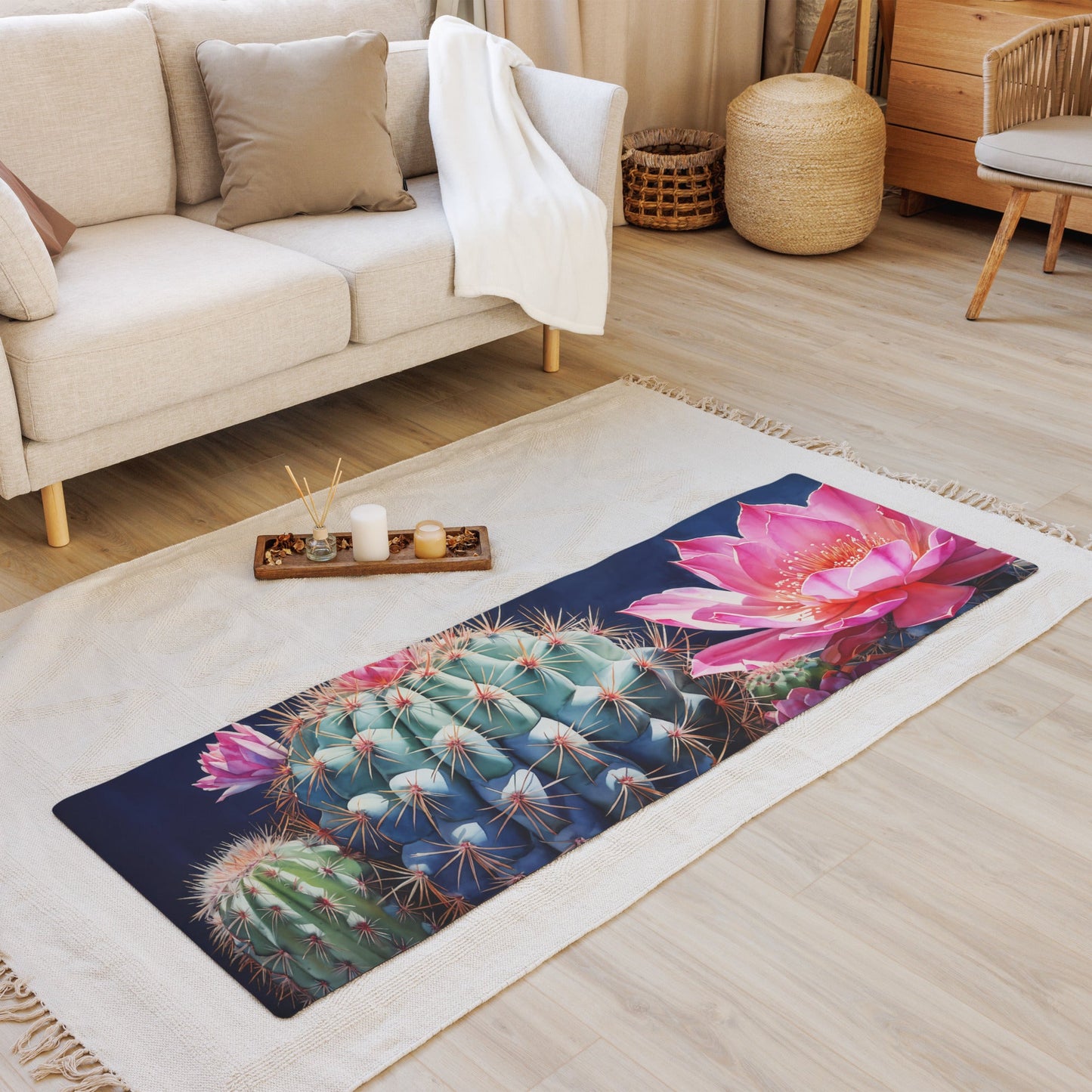 Pink Cactus Bloom Yoga Mat - Yoga Mat - Discovery Co.