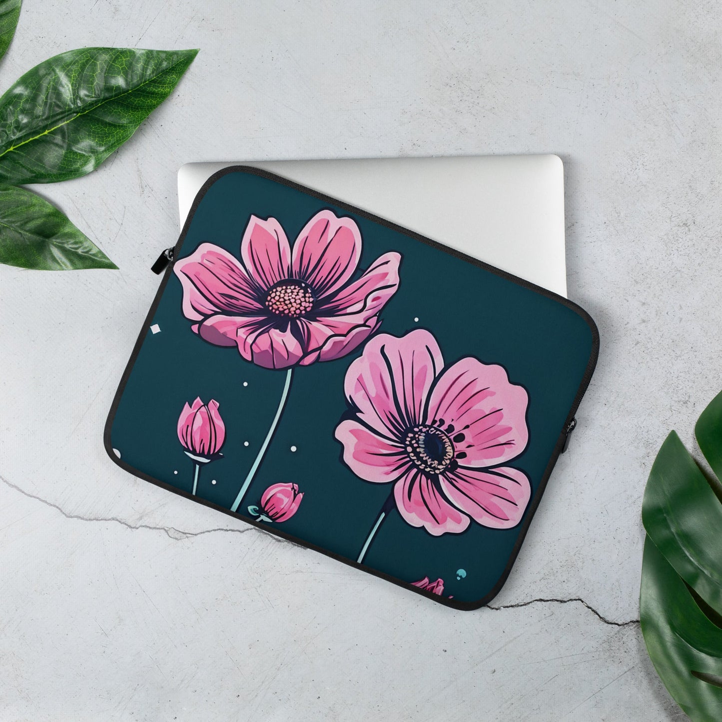 Pink Flowers Laptop Sleeve - Laptop Cases - Discovery Co.