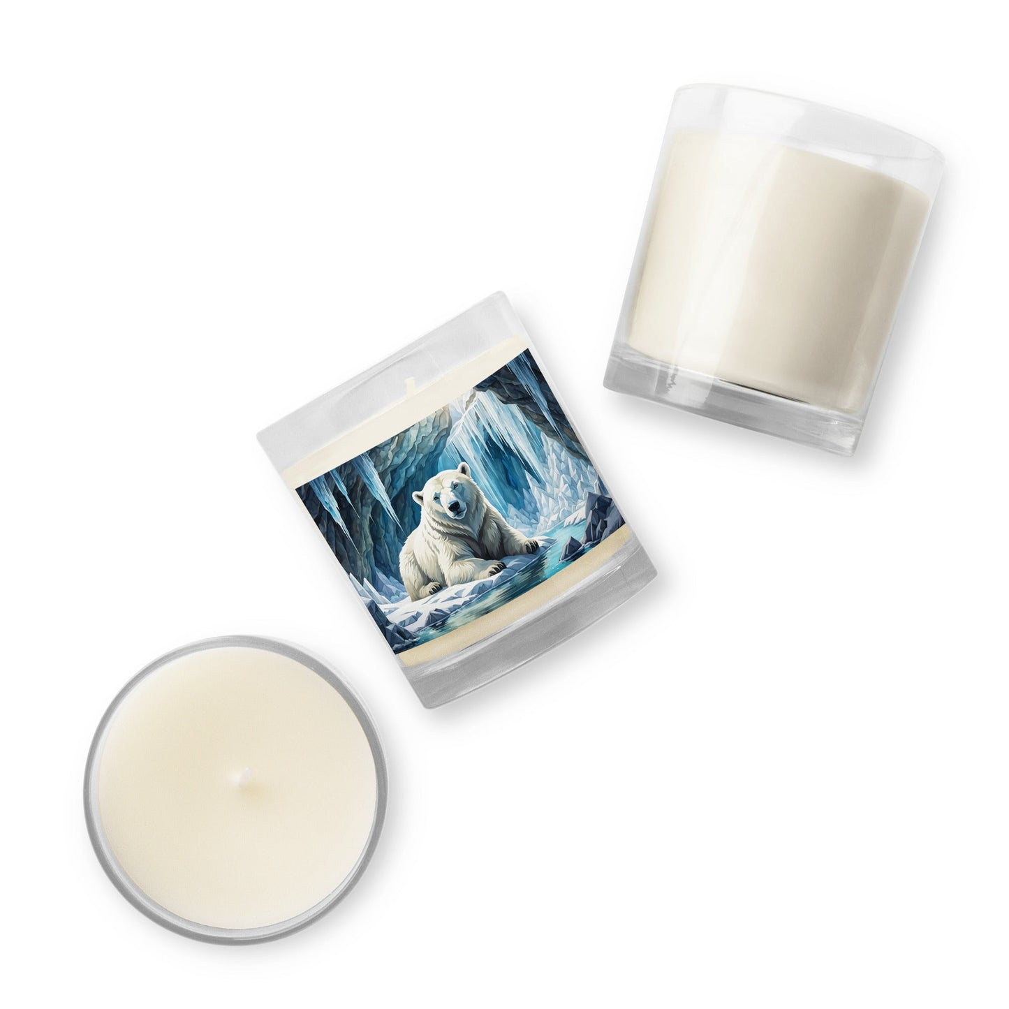 Polar Bear In Cave Glass Jar Soy Wax Candle - Candles - Discovery Co.
