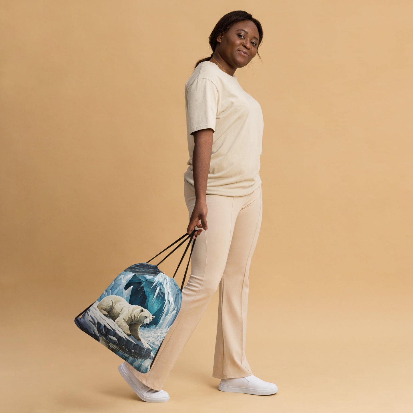 Polar Bear In The Cave III Drawstring Bag - Drawstring Bag - Discovery Co.