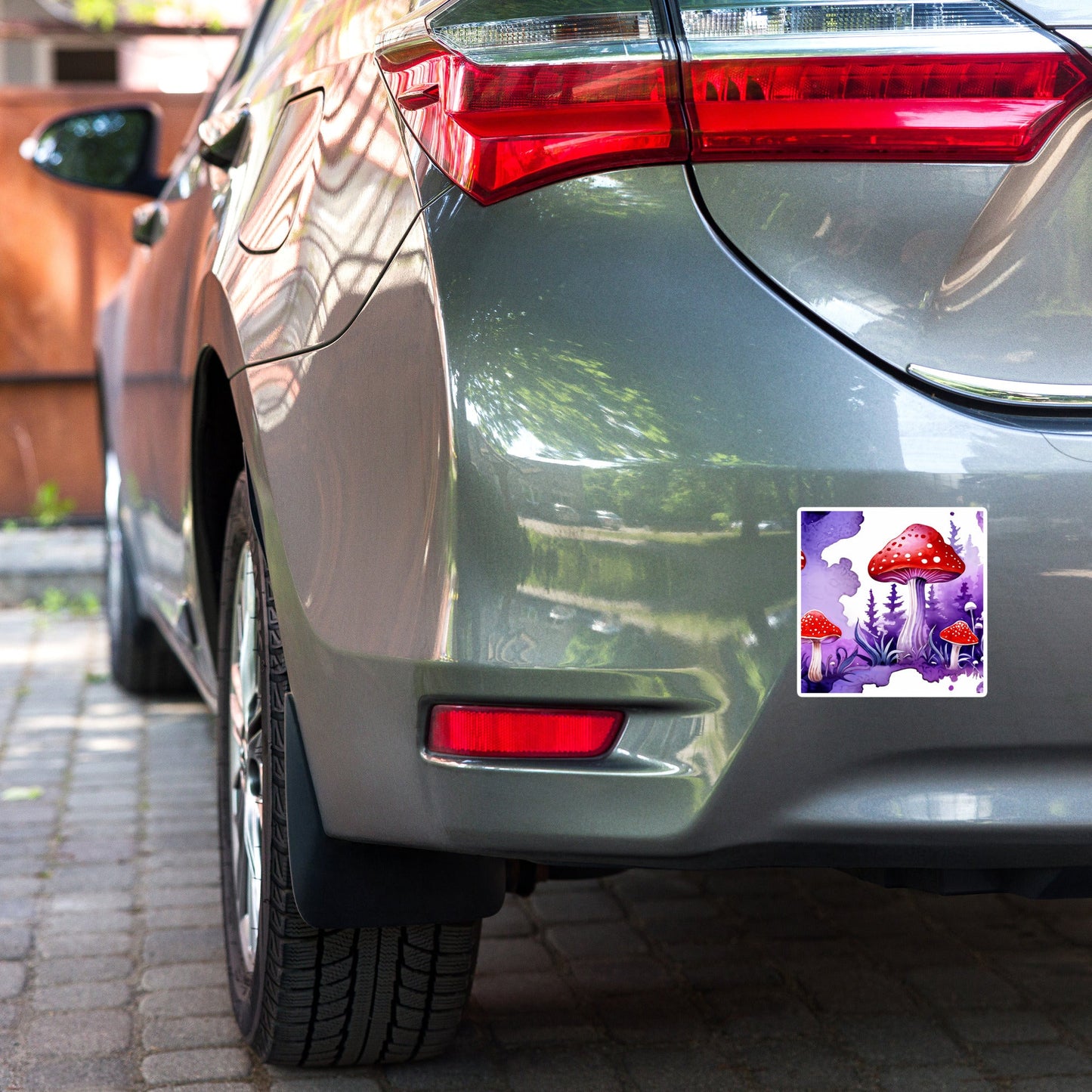 Purple and Red Mushrooms Watercolor Art Bubble - free Stickers - Stickers - Discovery Co.