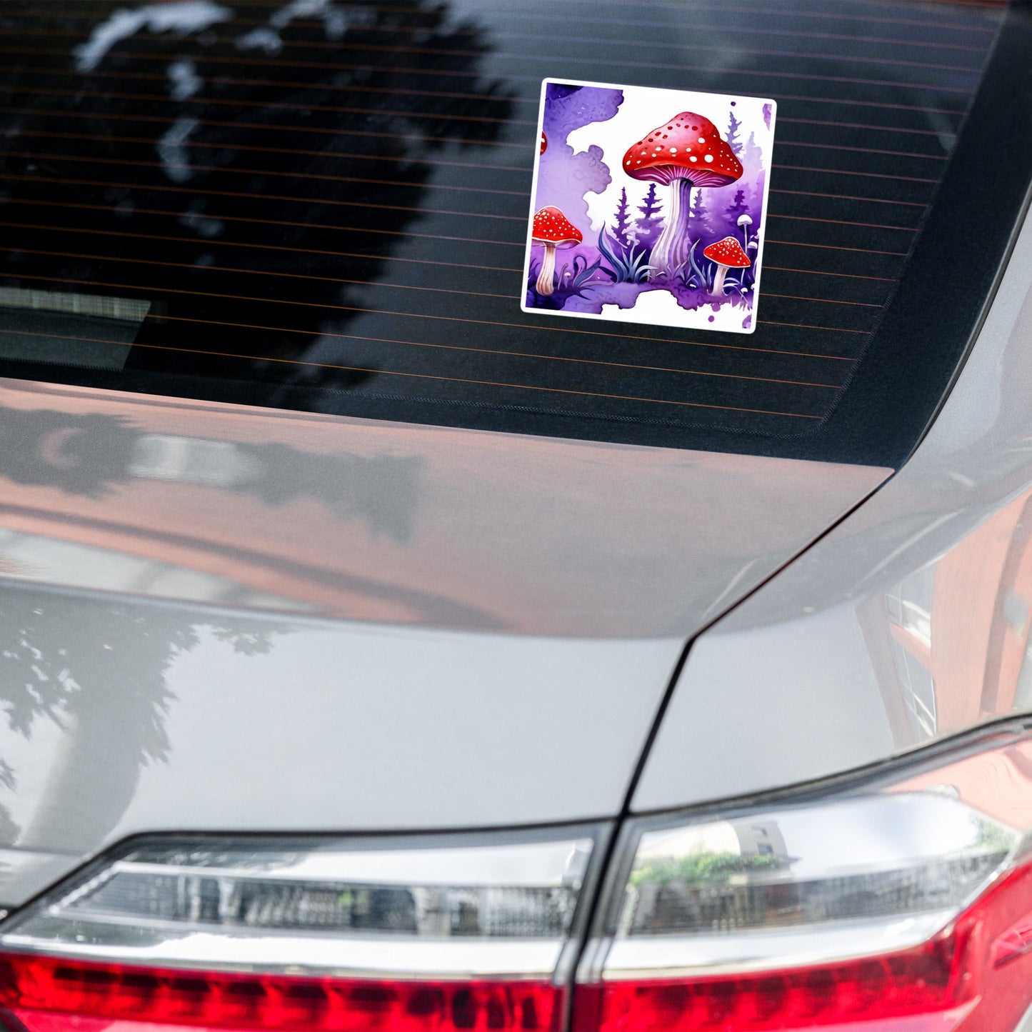 Purple and Red Mushrooms Watercolor Art Bubble - free Stickers - Stickers - Discovery Co.