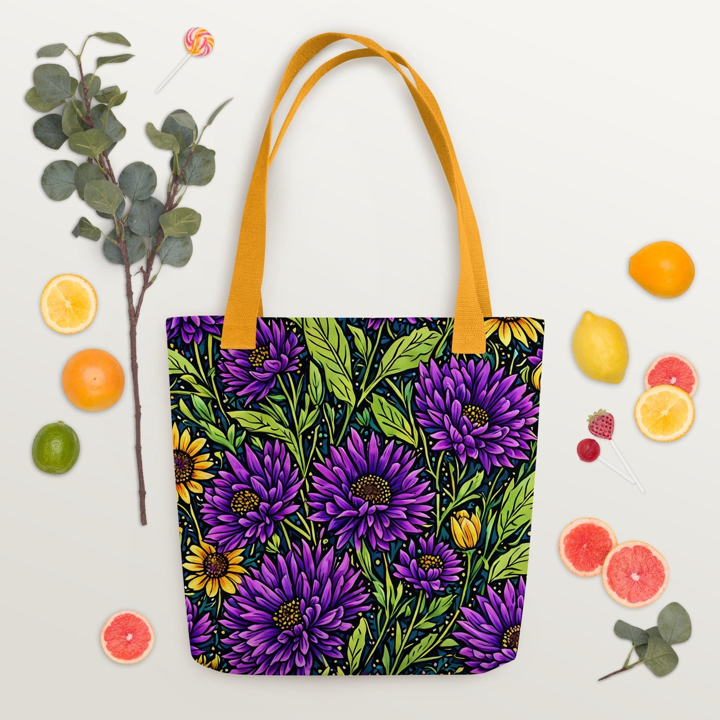 Purple and Yellow Wildflowers Tote Bag - Tote Bags - Discovery Co.