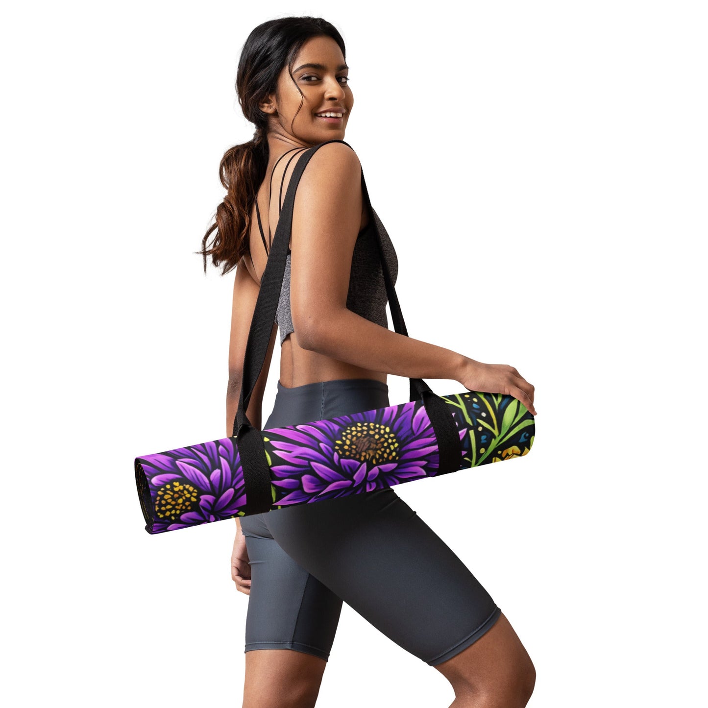 Purple And Yellow Wildflowers Yoga Mat - Yoga Mat - Discovery Co.