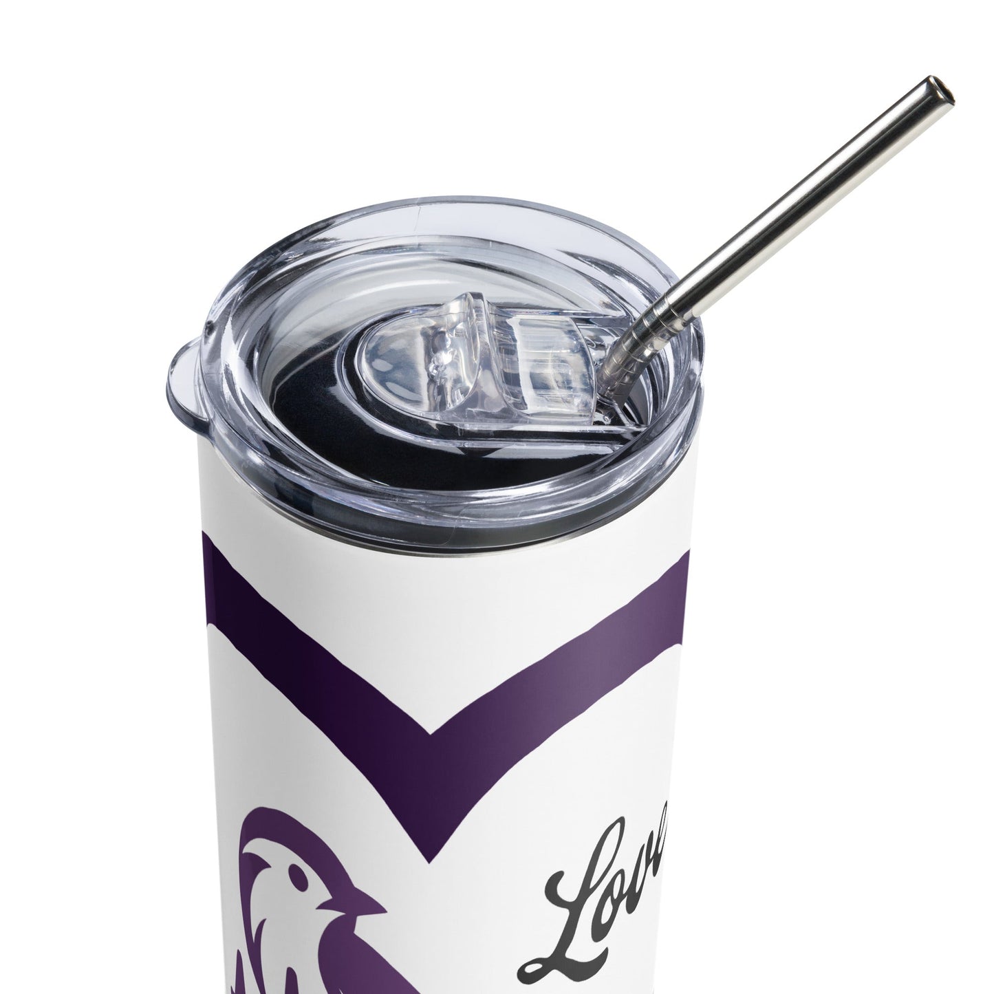 Purple Bird Heartbeat Stainless Steel Tumbler - Steel Tumbler - Discovery Co.