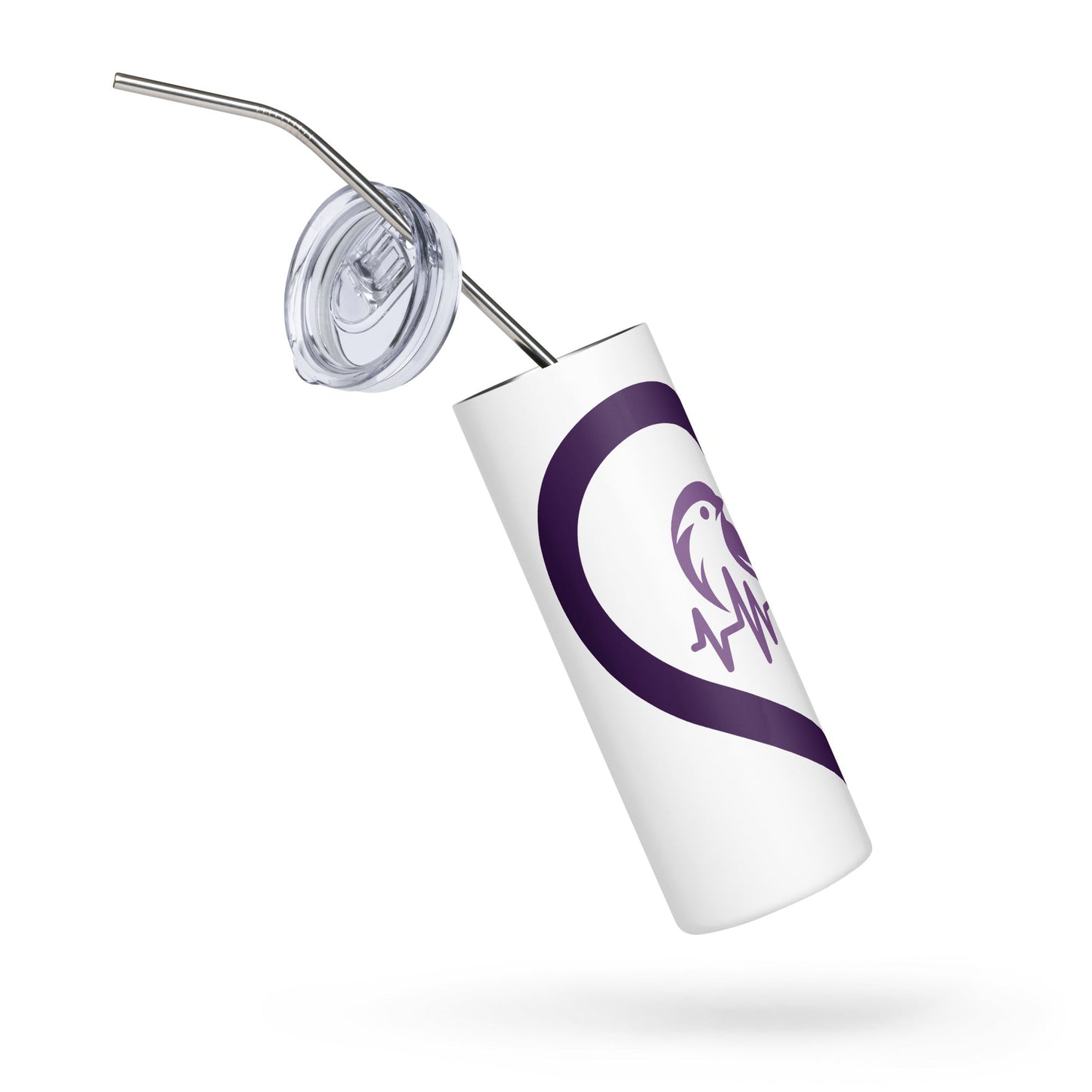 Purple Bird Heartbeat Stainless Steel Tumbler - Steel Tumbler - Discovery Co.