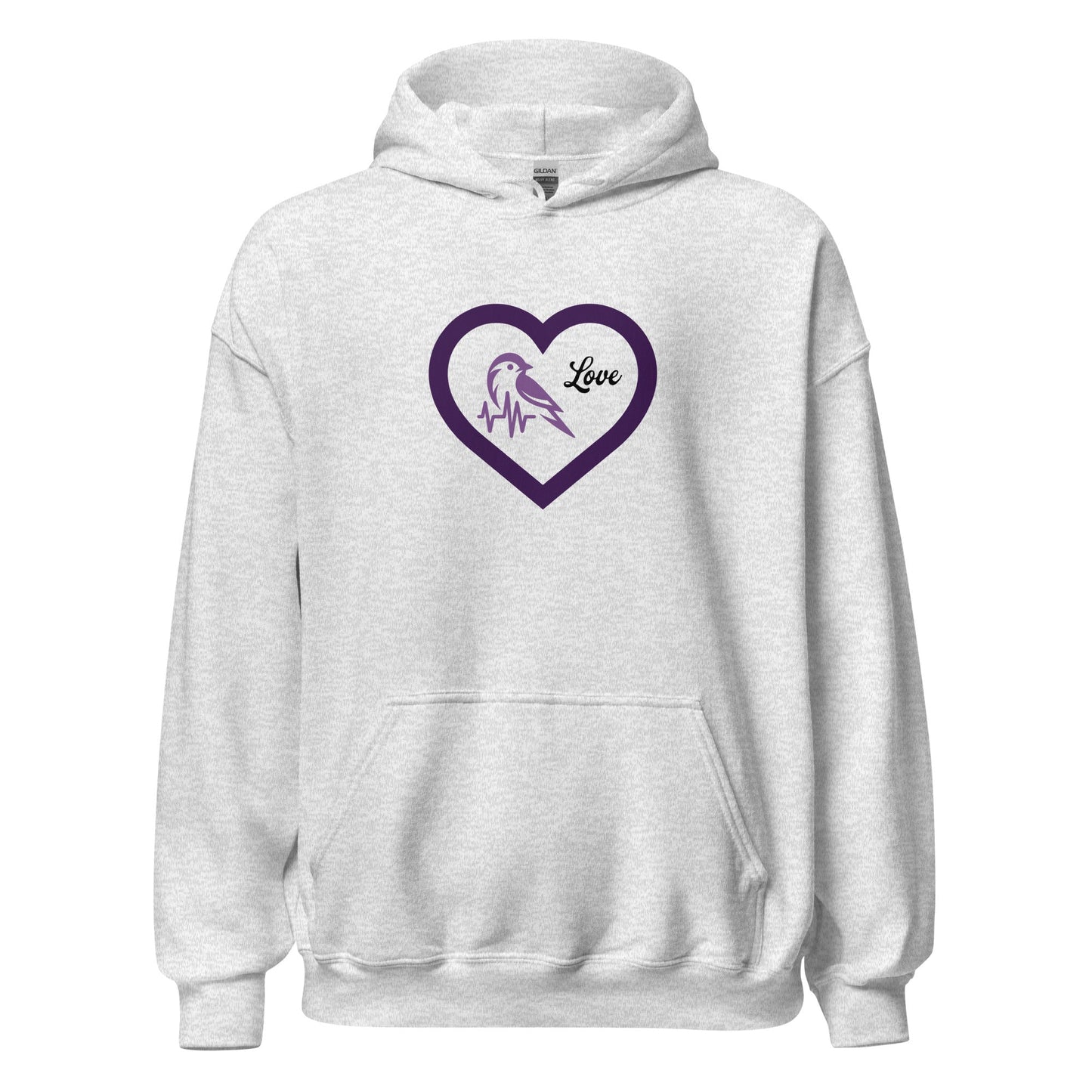 Purple Bird Heartbeat Women's (Unisex) Hoodie - Hoodies - Discovery Co.