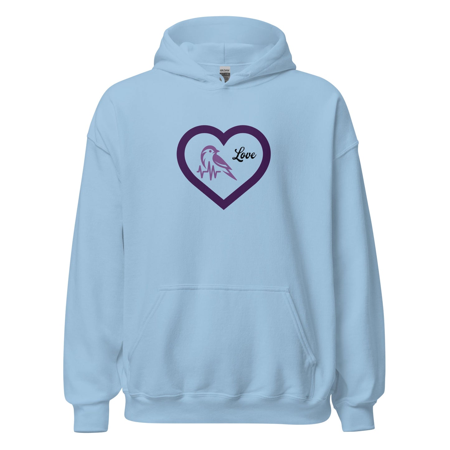 Purple Bird Heartbeat Women's (Unisex) Hoodie - Hoodies - Discovery Co.