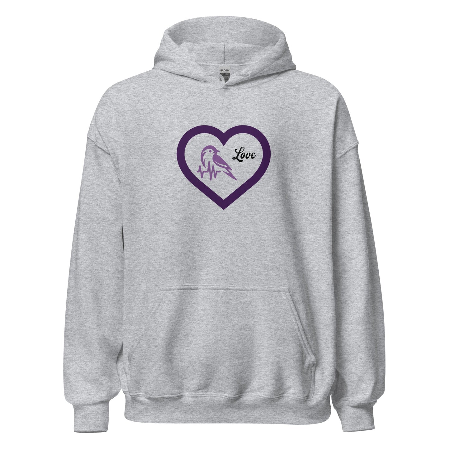 Purple Bird Heartbeat Women's (Unisex) Hoodie - Hoodies - Discovery Co.