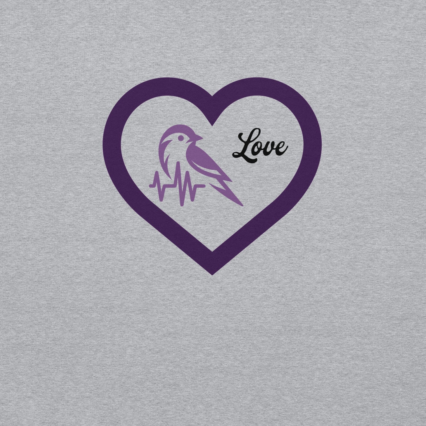 Purple Bird Heartbeat Women's (Unisex) Hoodie - Hoodies - Discovery Co.