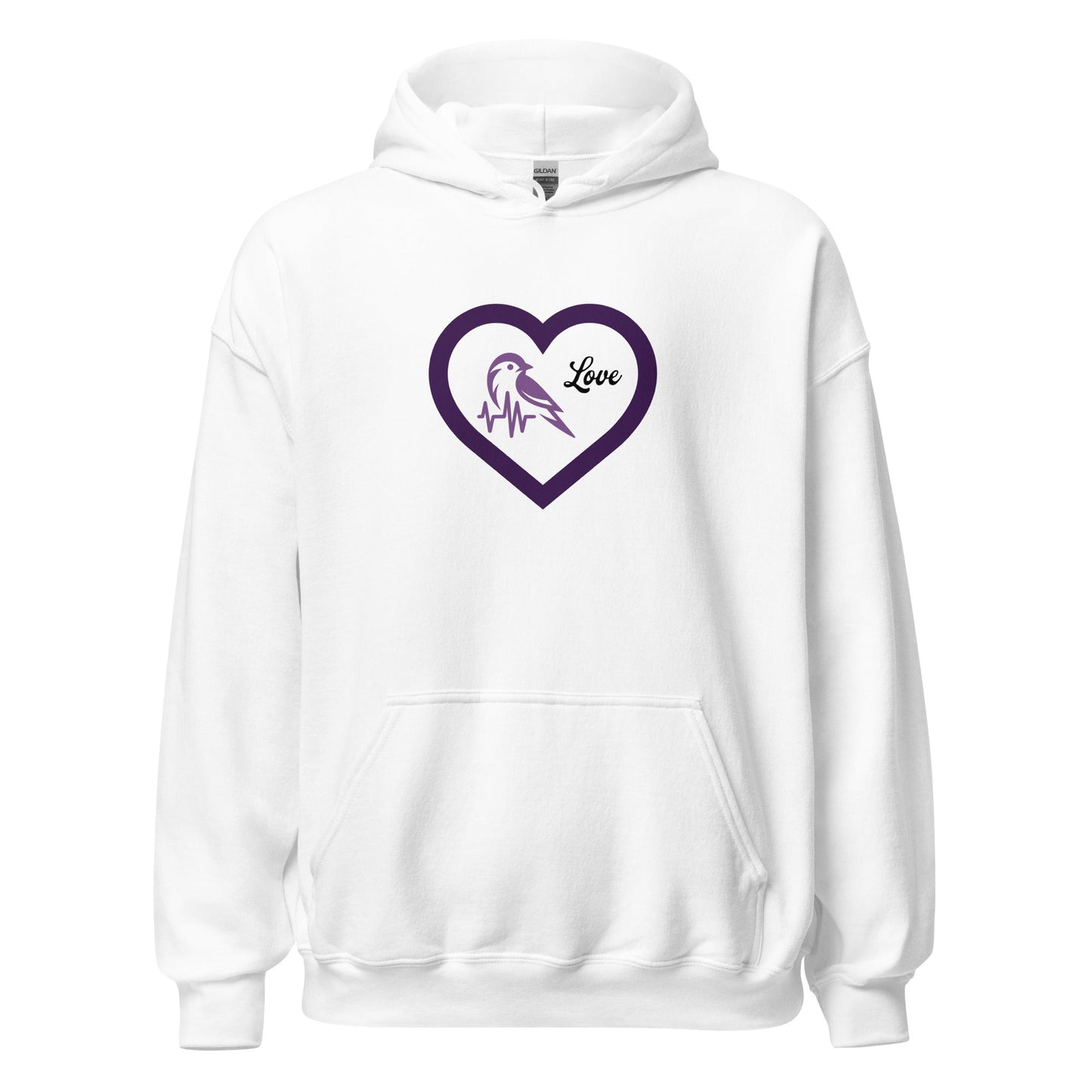 Purple Bird Heartbeat Women's (Unisex) Hoodie - Hoodies - Discovery Co.
