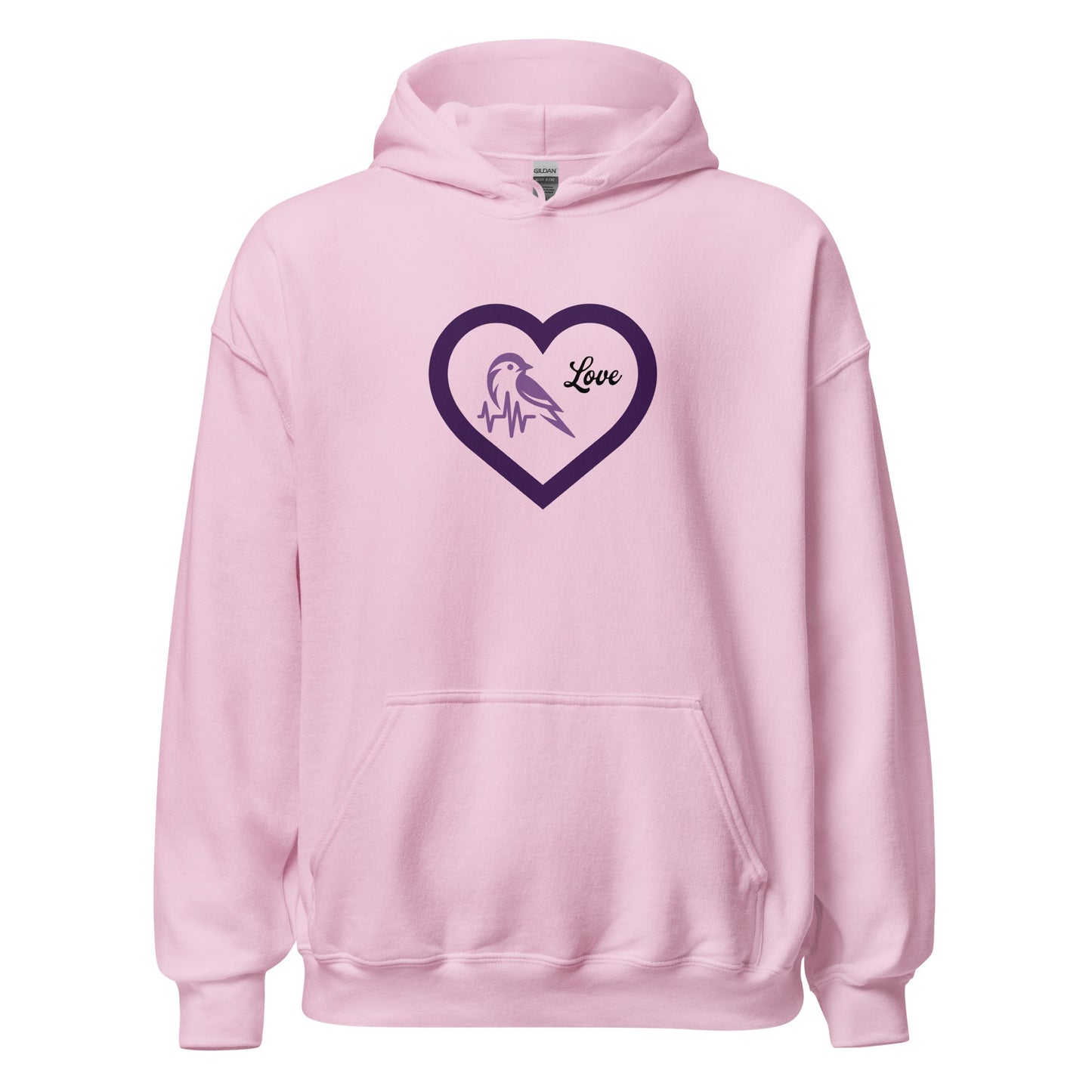 Purple Bird Heartbeat Women's (Unisex) Hoodie - Hoodies - Discovery Co.