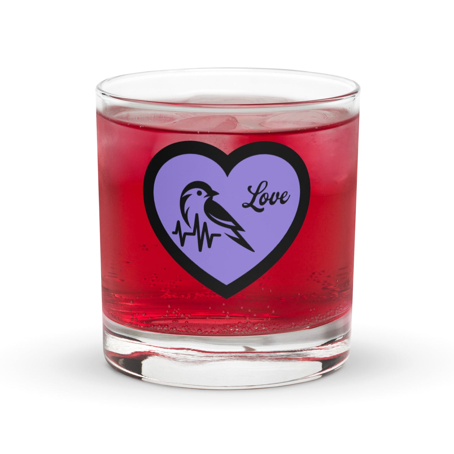 Purple Heartbeat Bird Rocks Glass - Rocks Glass - Discovery Co.