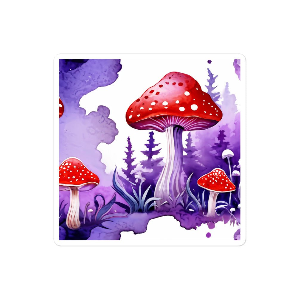 Purple Watercolor Mushroom Bubble-free Stickers - Stickers - Discovery Co.