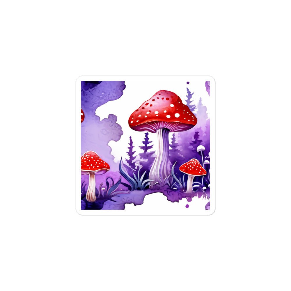 Purple Watercolor Mushroom Bubble-free Stickers - Stickers - Discovery Co.