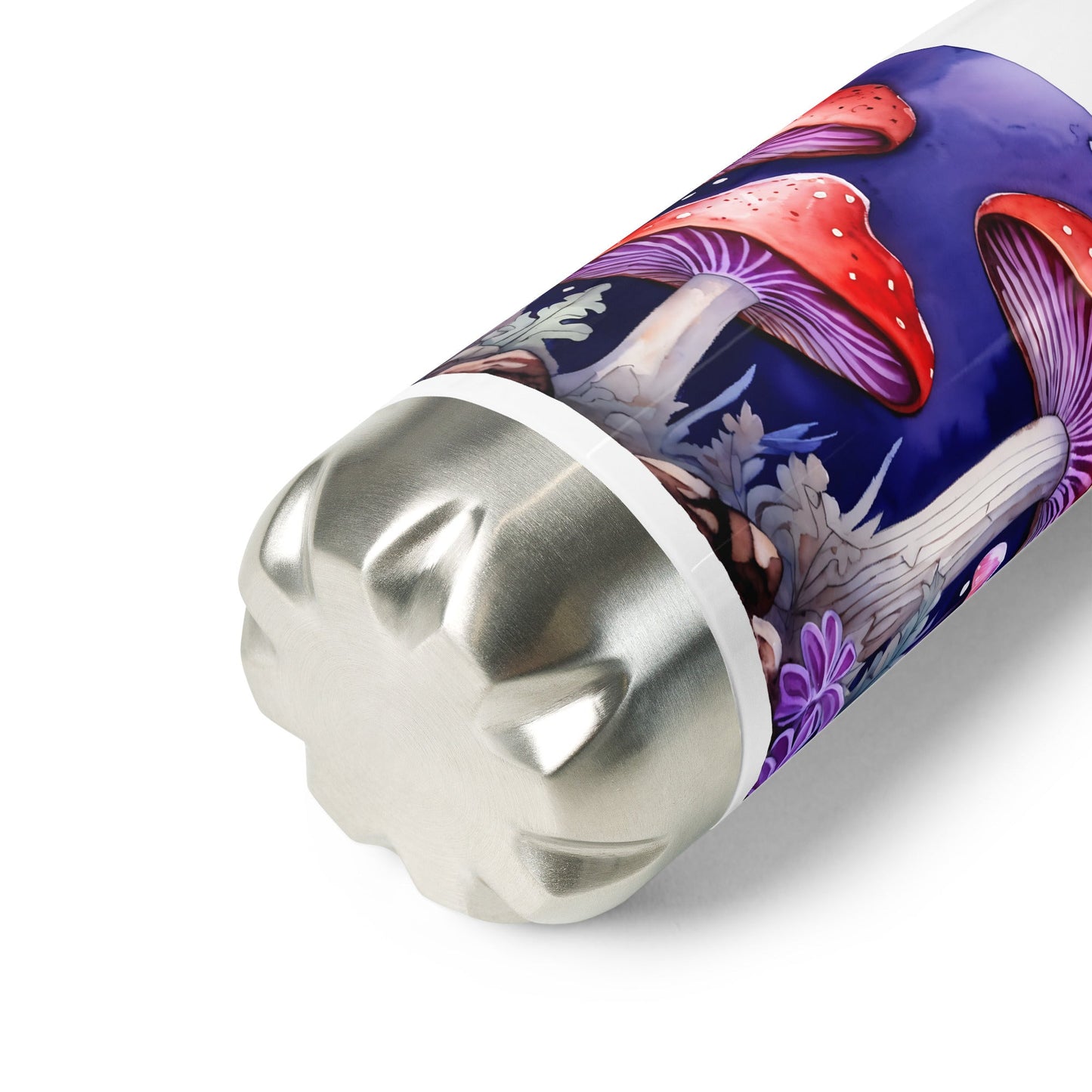 Purple Watercolor Mushrooms Stainless Steel Water Bottle - Stainless Steel Water Bottle - Discovery Co.