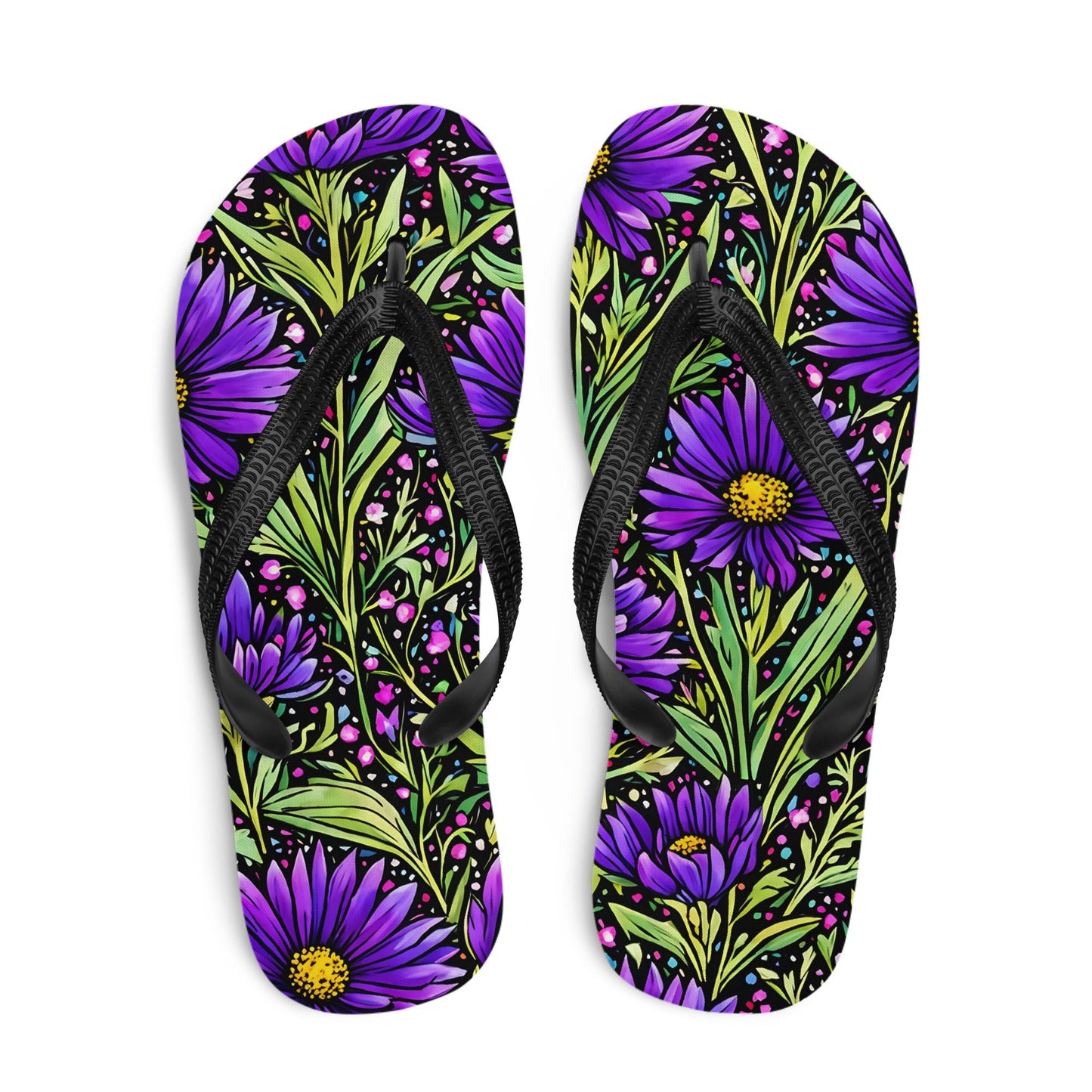 Purple Wildflowers Flip - Flops - Footwear - Discovery Co.