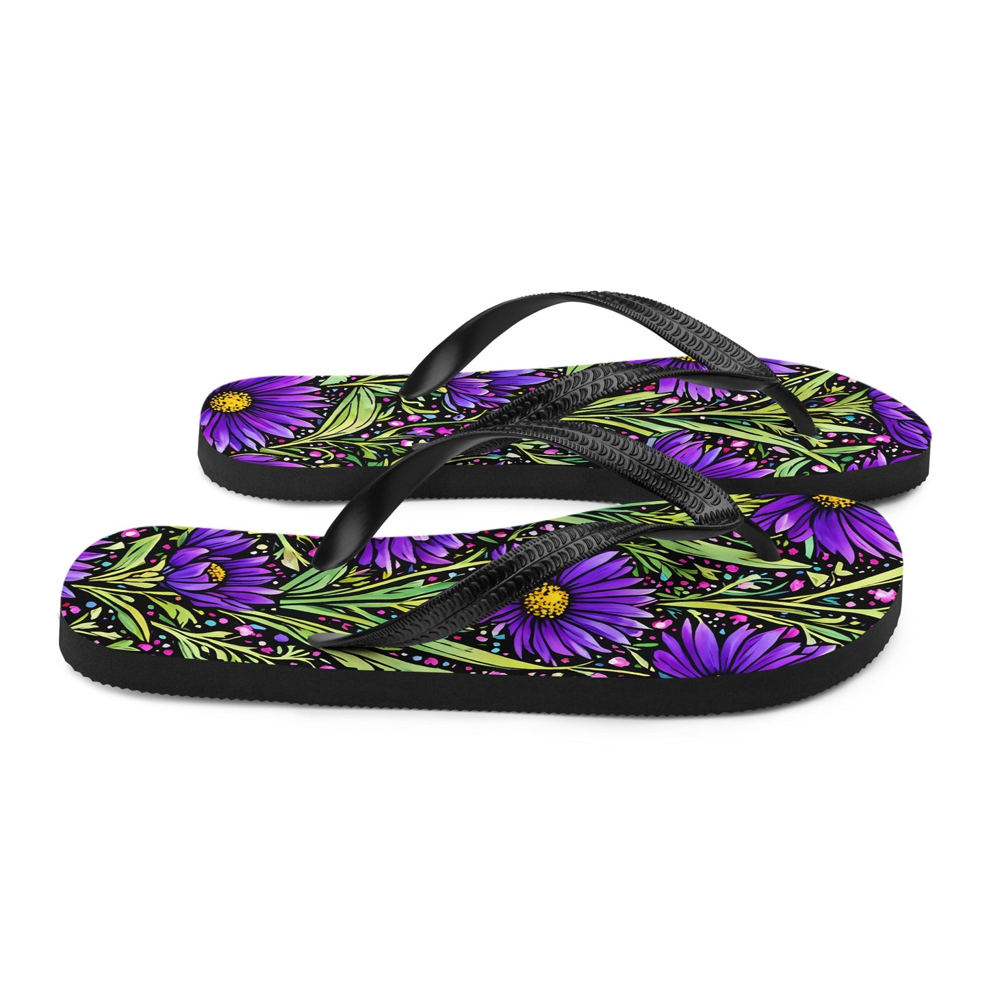 Purple Wildflowers Flip - Flops - Footwear - Discovery Co.