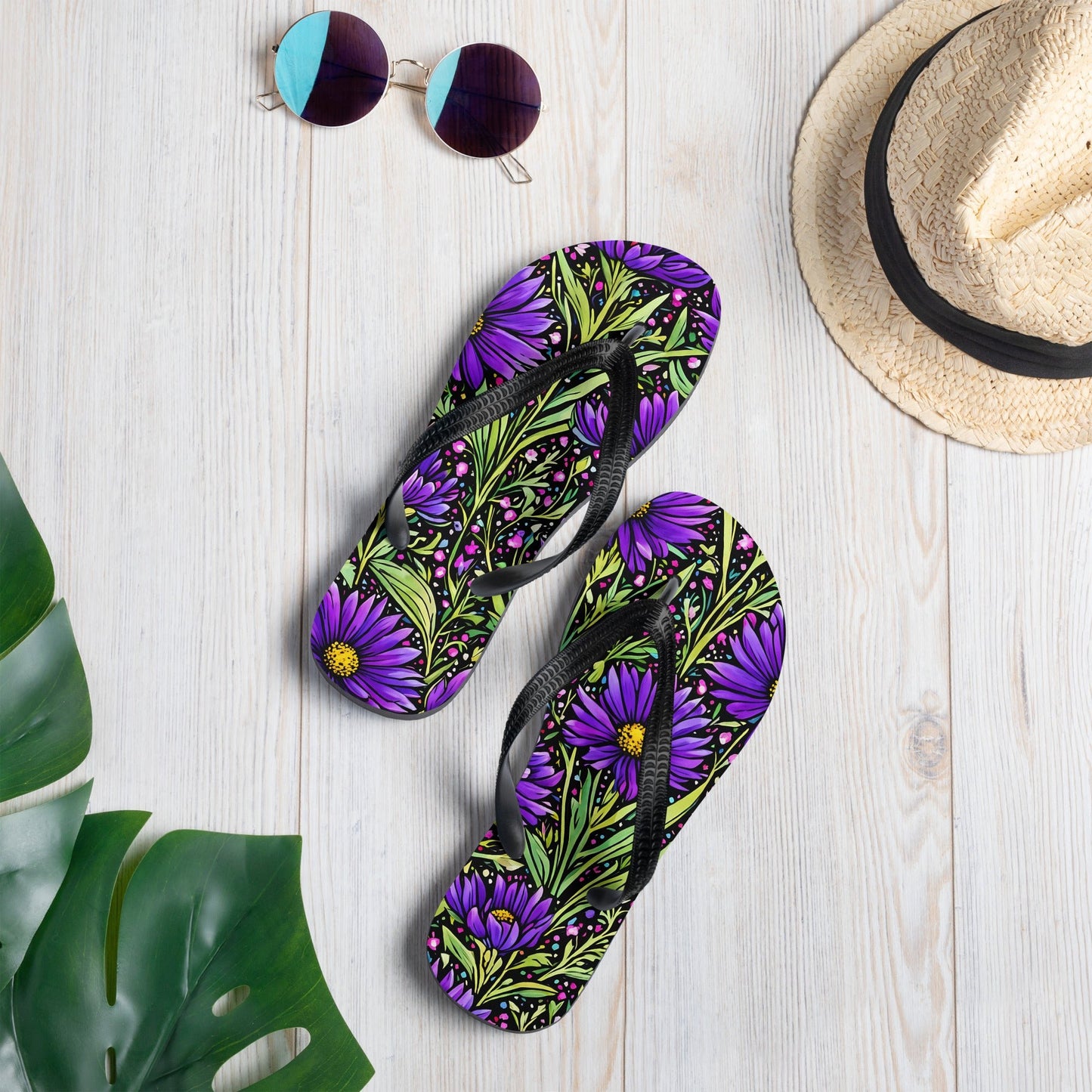 Purple Wildflowers Flip - Flops - Footwear - Discovery Co.