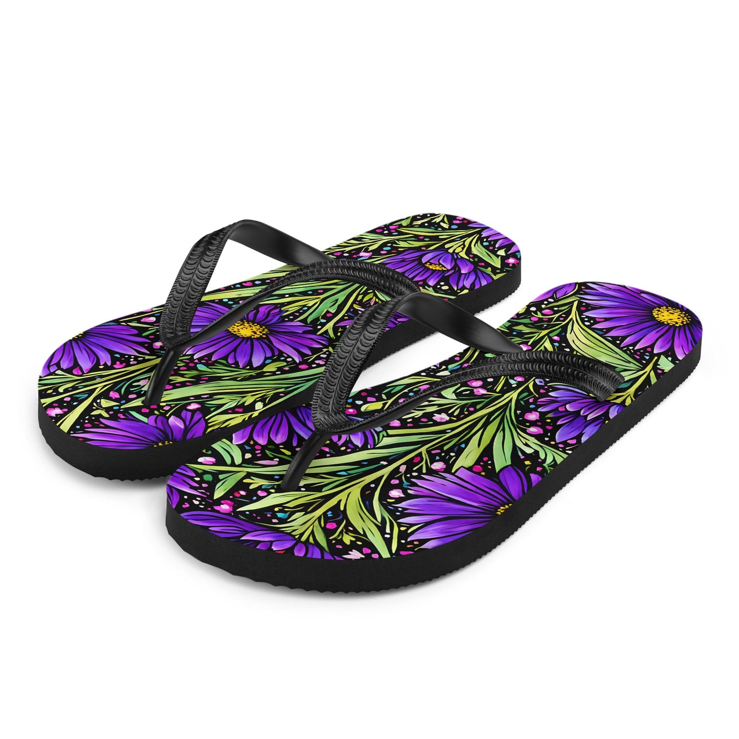 Purple Wildflowers Flip - Flops - Footwear - Discovery Co.