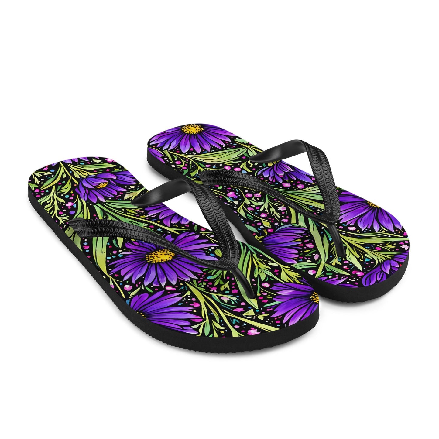 Purple Wildflowers Flip - Flops - Footwear - Discovery Co.