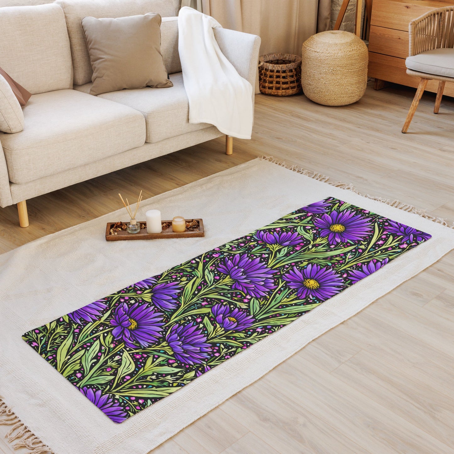 Purple Wildflowers II Yoga Mat - Yoga Mat - Discovery Co.