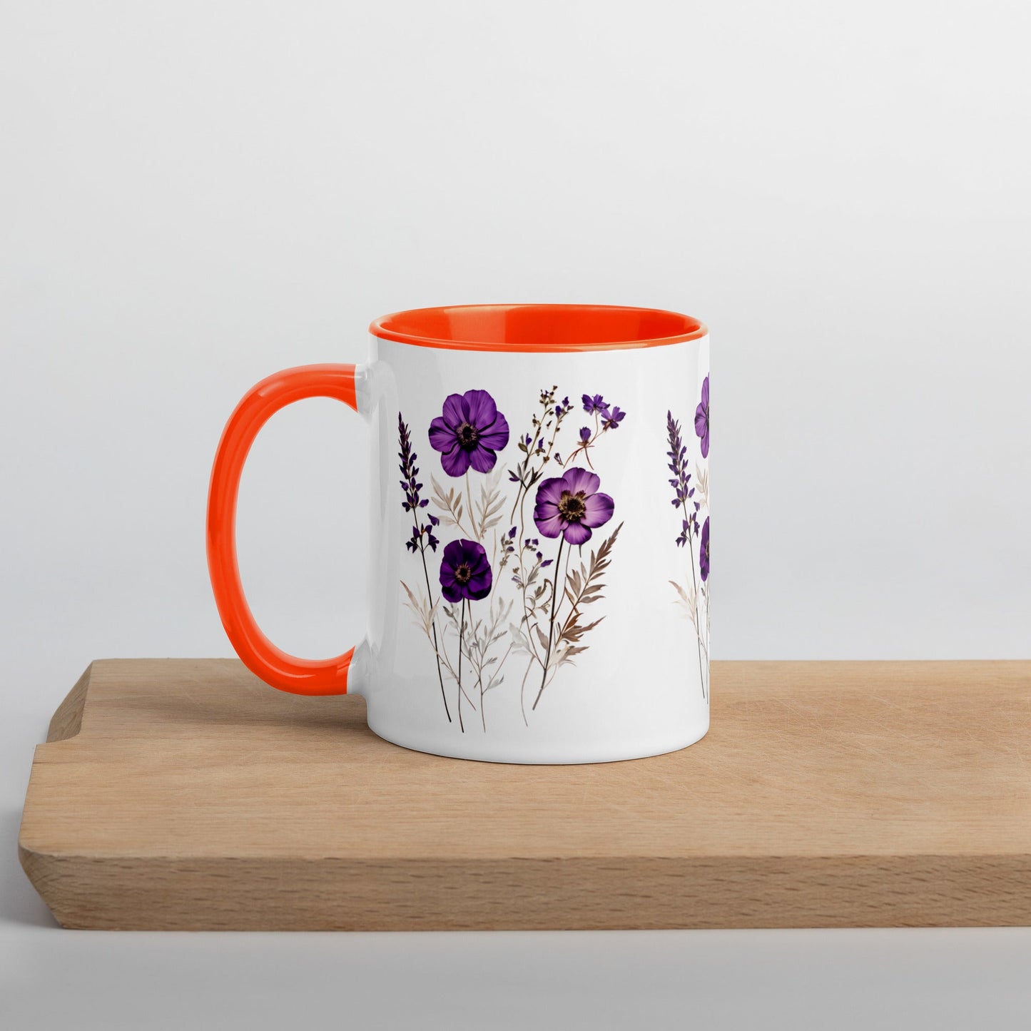 Purple Wildflowers Mug With Color Inside (11 oz and 15 oz) - Mugs - Discovery Co.