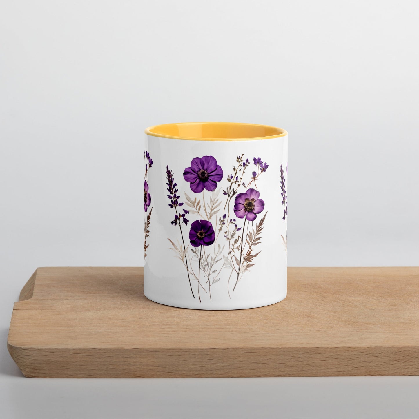 Purple Wildflowers Mug With Color Inside (11 oz and 15 oz) - Mugs - Discovery Co.