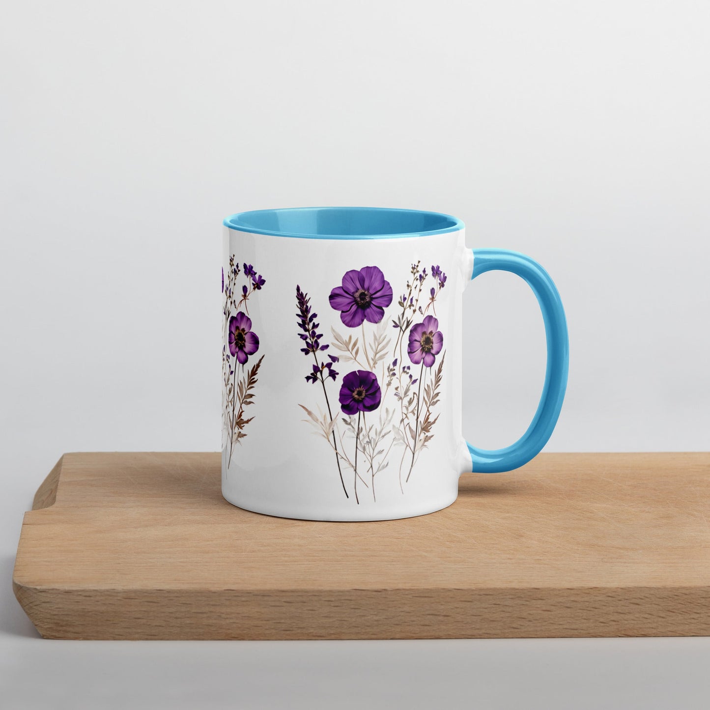 Purple Wildflowers Mug With Color Inside (11 oz and 15 oz) - Mugs - Discovery Co.