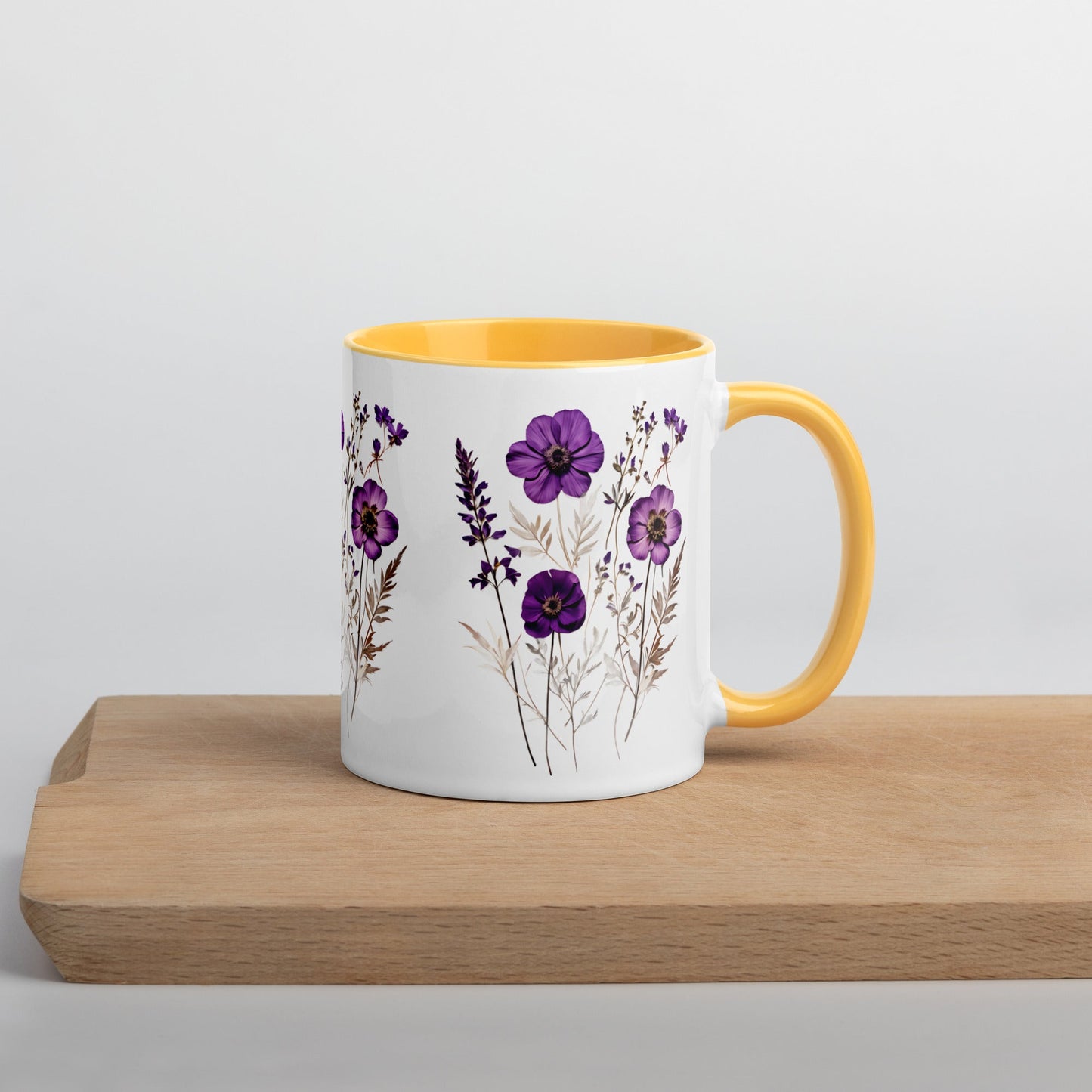 Purple Wildflowers Mug With Color Inside (11 oz and 15 oz) - Mugs - Discovery Co.