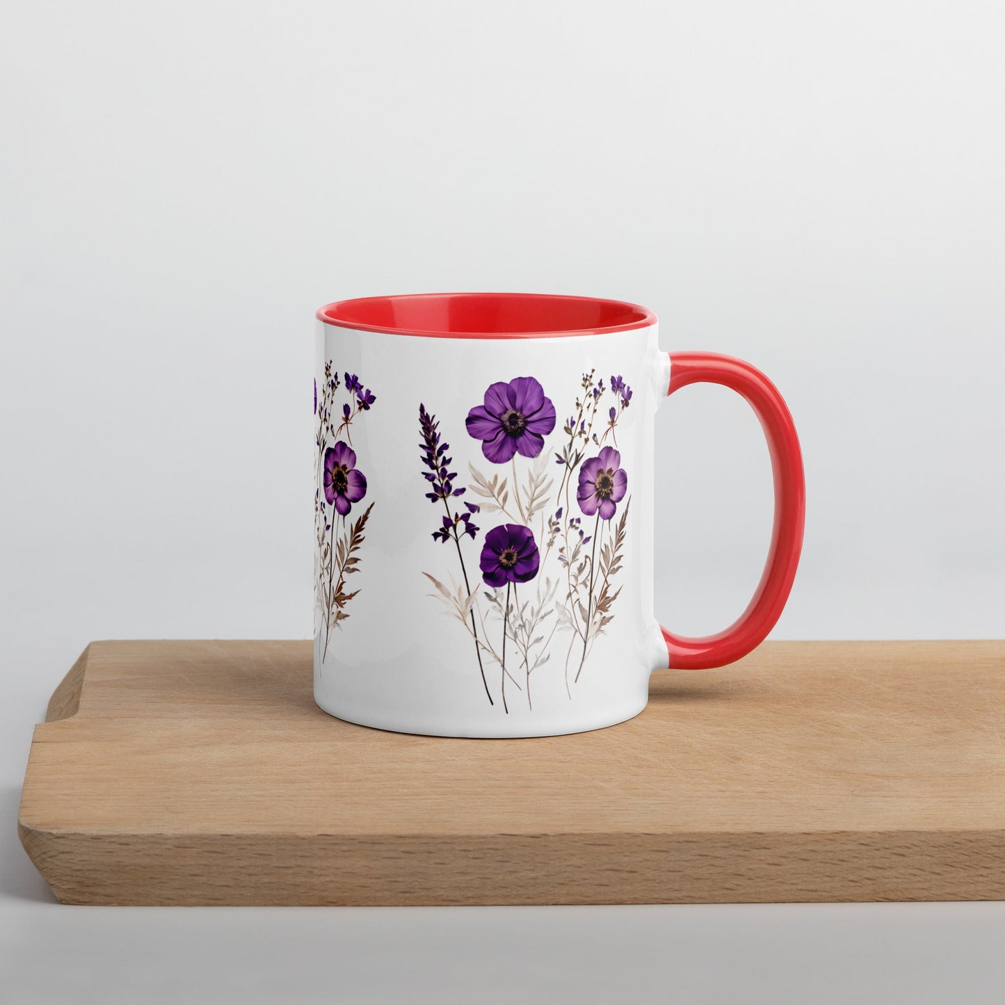 Purple Wildflowers Mug With Color Inside (11 oz and 15 oz) - Mugs - Discovery Co.