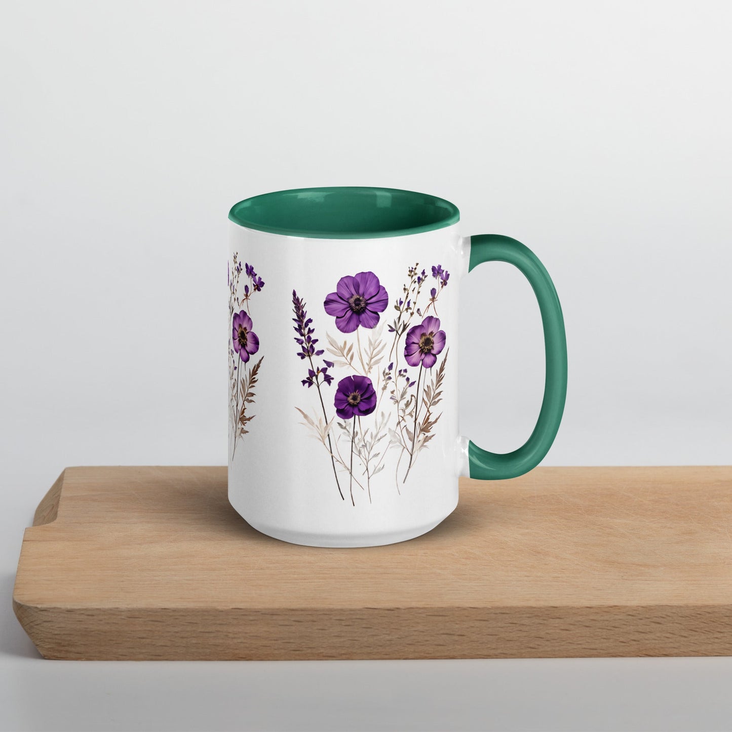 Purple Wildflowers Mug With Color Inside (11 oz and 15 oz) - Mugs - Discovery Co.