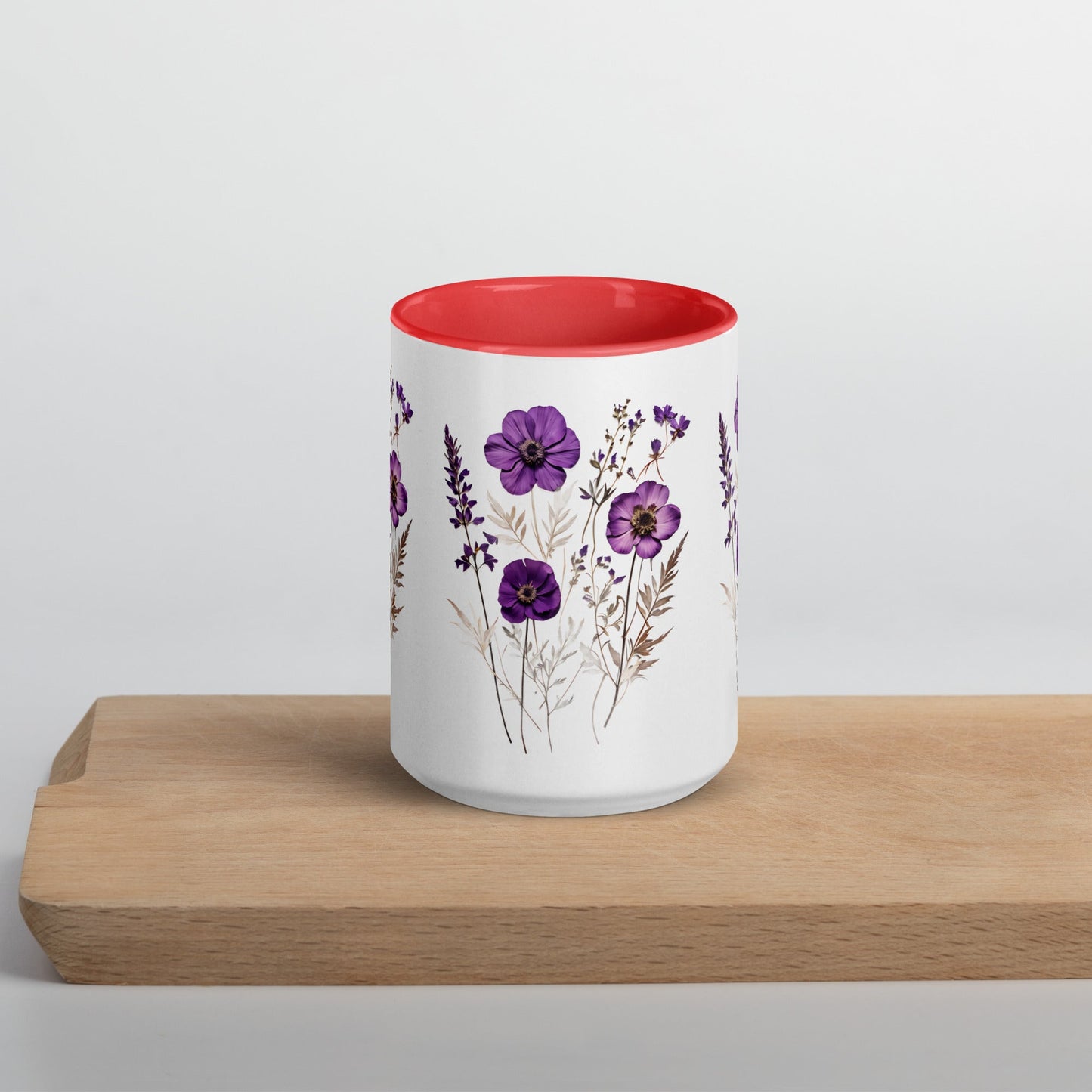 Purple Wildflowers Mug With Color Inside (11 oz and 15 oz) - Mugs - Discovery Co.