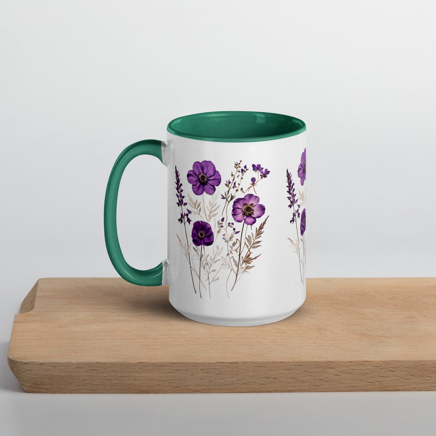 Purple Wildflowers Mug With Color Inside (11 oz and 15 oz) - Mugs - Discovery Co.