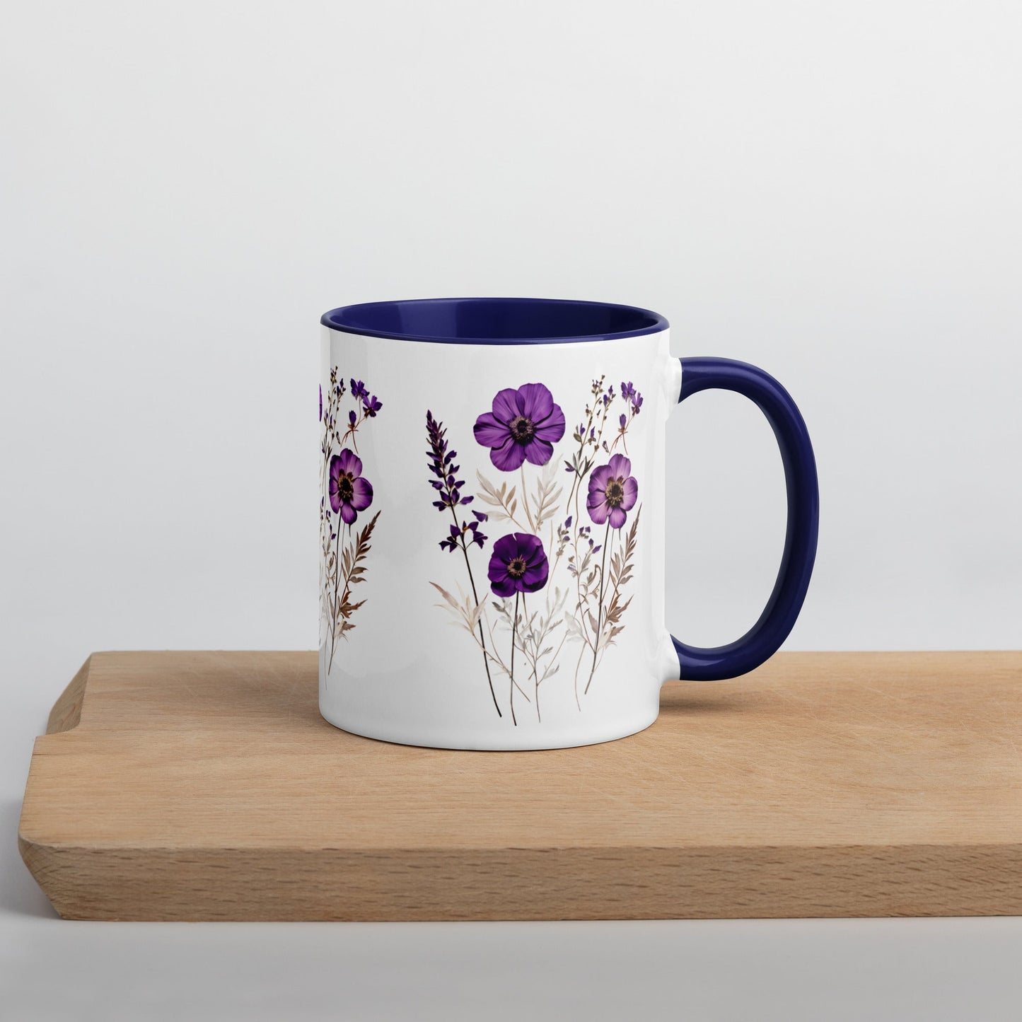 Purple Wildflowers Mug With Color Inside (11 oz and 15 oz) - Mugs - Discovery Co.