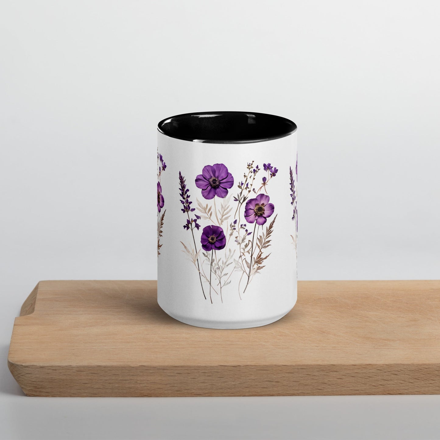 Purple Wildflowers Mug With Color Inside (11 oz and 15 oz) - Mugs - Discovery Co.