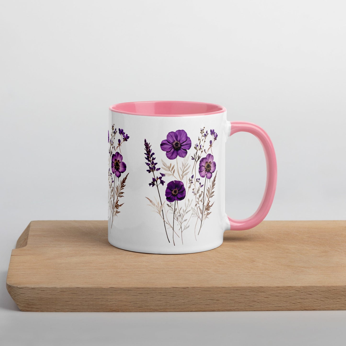 Purple Wildflowers Mug With Color Inside (11 oz and 15 oz) - Mugs - Discovery Co.