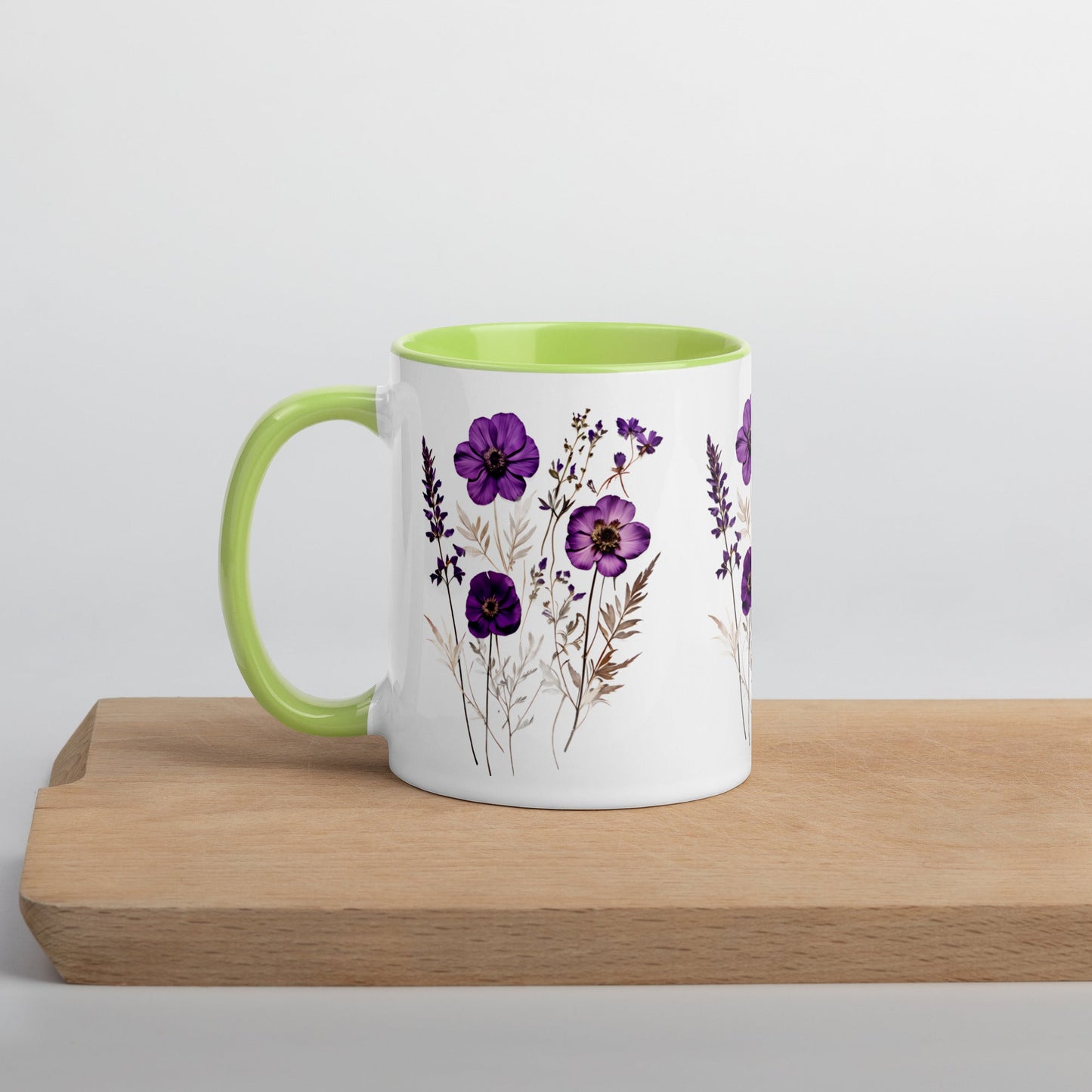 Purple Wildflowers Mug With Color Inside (11 oz and 15 oz) - Mugs - Discovery Co.
