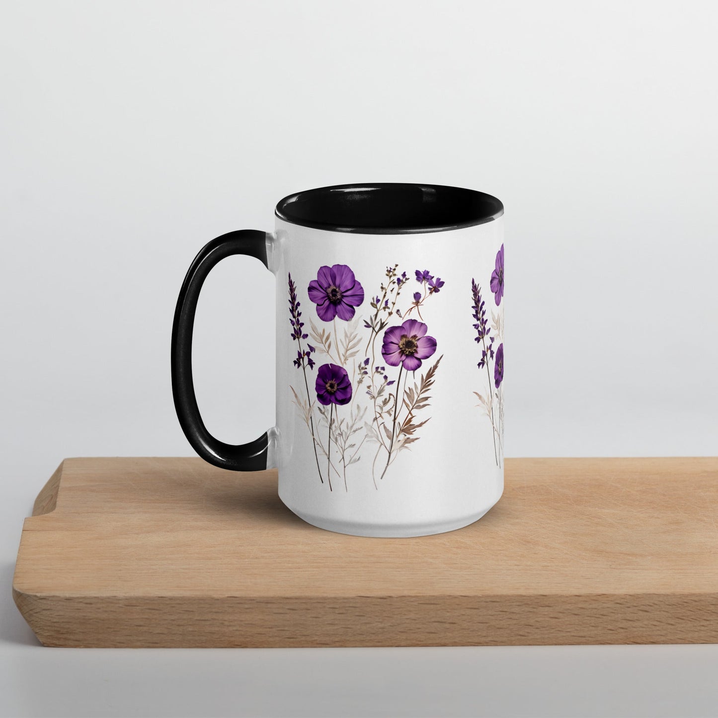 Purple Wildflowers Mug With Color Inside (11 oz and 15 oz) - Mugs - Discovery Co.