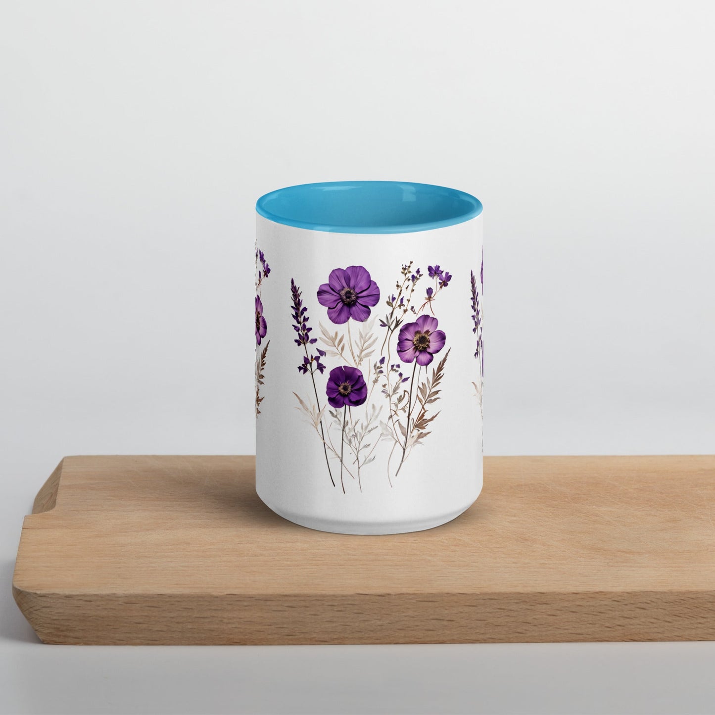 Purple Wildflowers Mug With Color Inside (11 oz and 15 oz) - Mugs - Discovery Co.