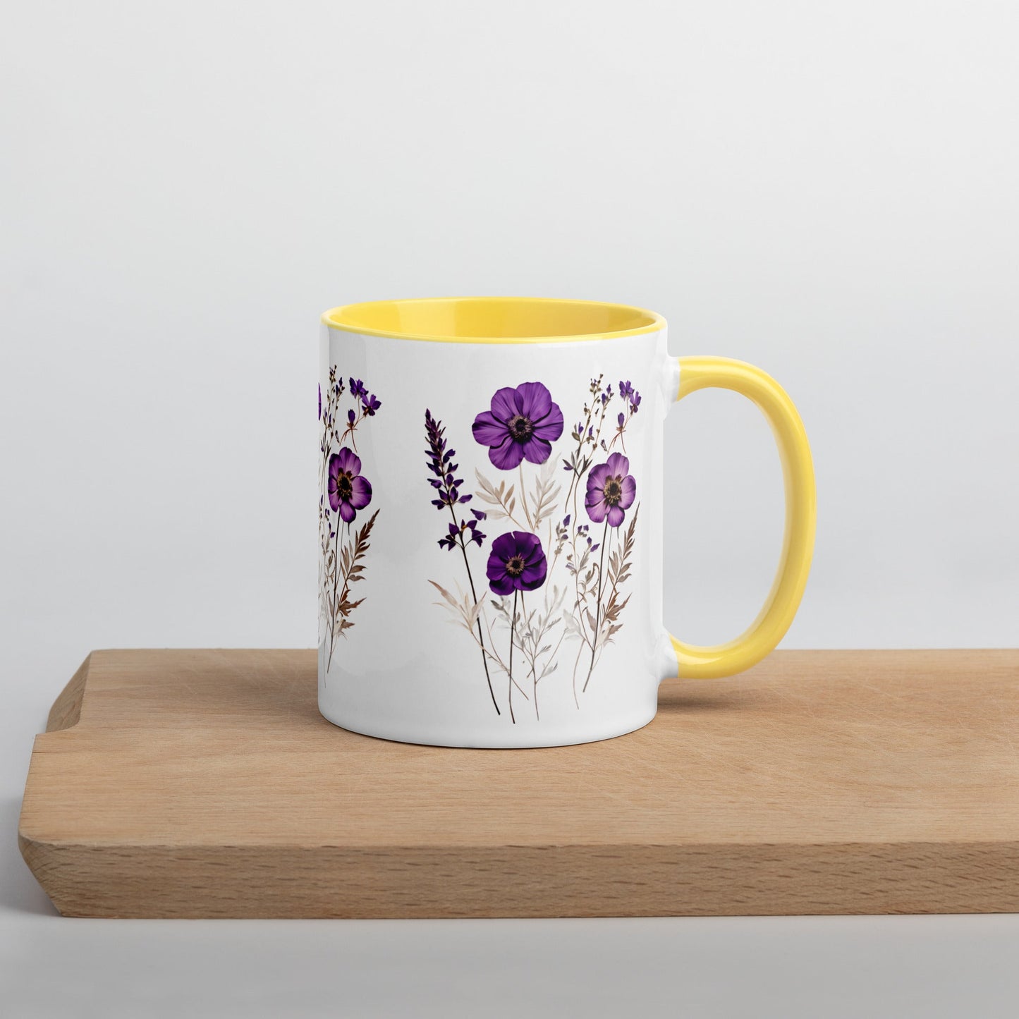 Purple Wildflowers Mug With Color Inside (11 oz and 15 oz) - Mugs - Discovery Co.