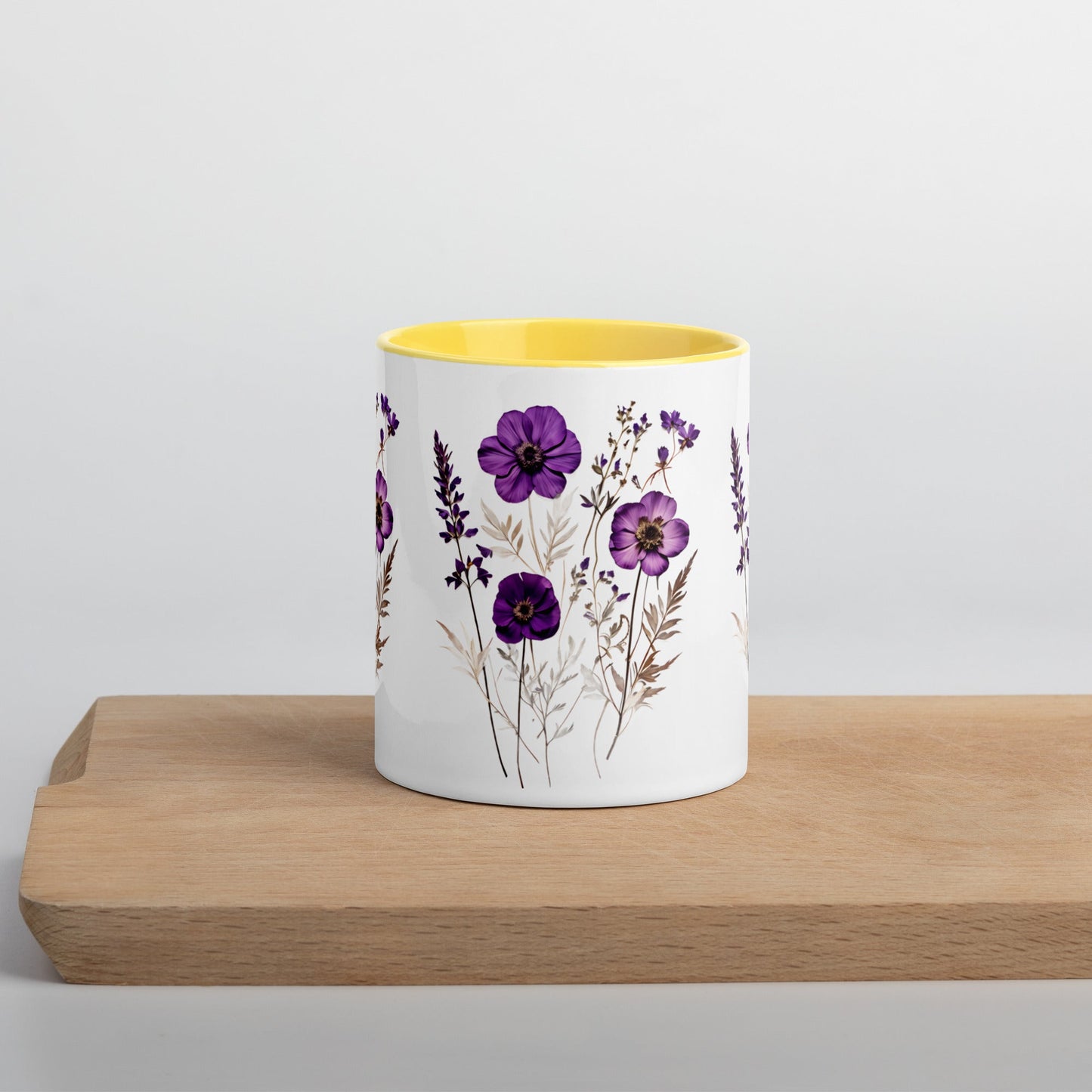 Purple Wildflowers Mug With Color Inside (11 oz and 15 oz) - Mugs - Discovery Co.