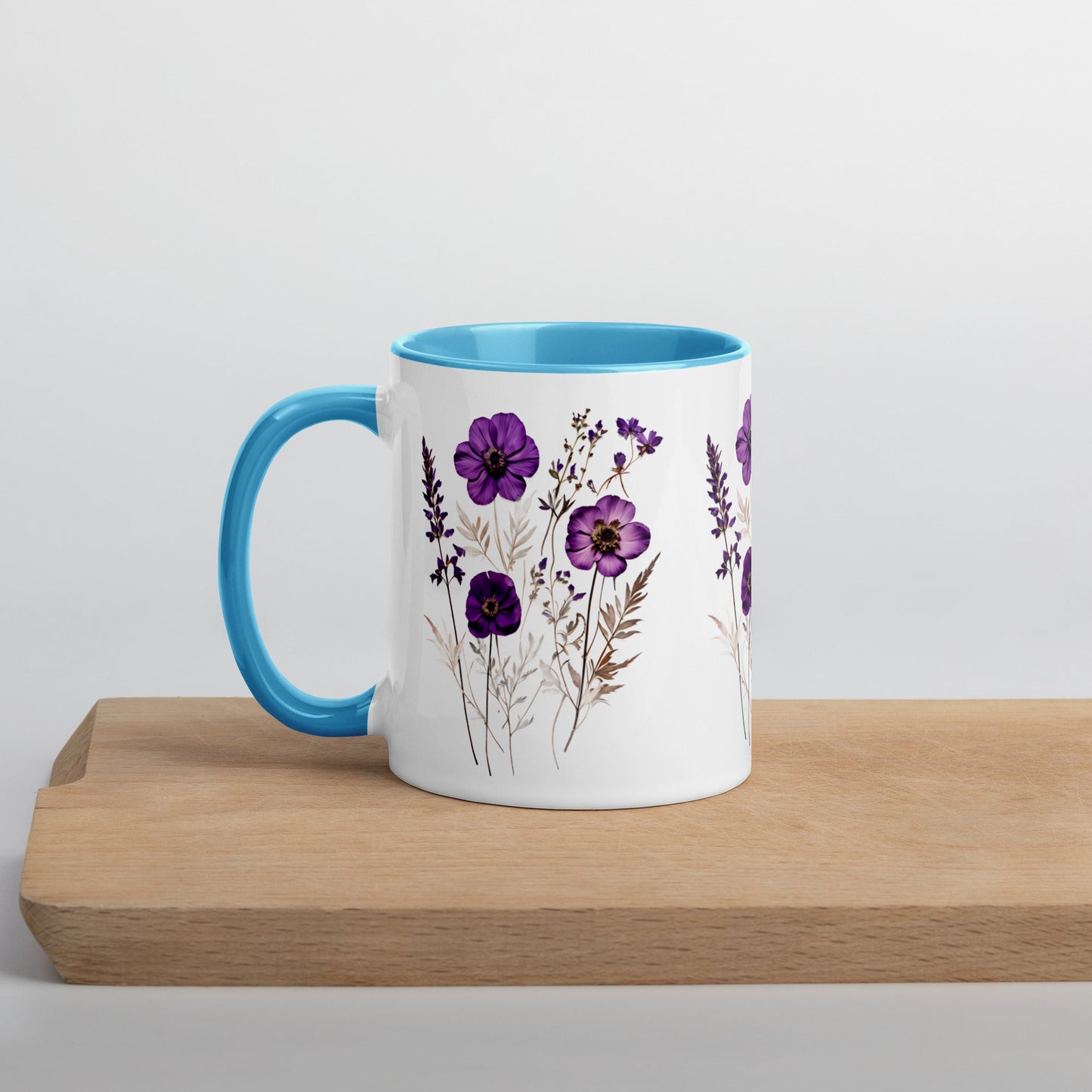 Purple Wildflowers Mug With Color Inside (11 oz and 15 oz) - Mugs - Discovery Co.