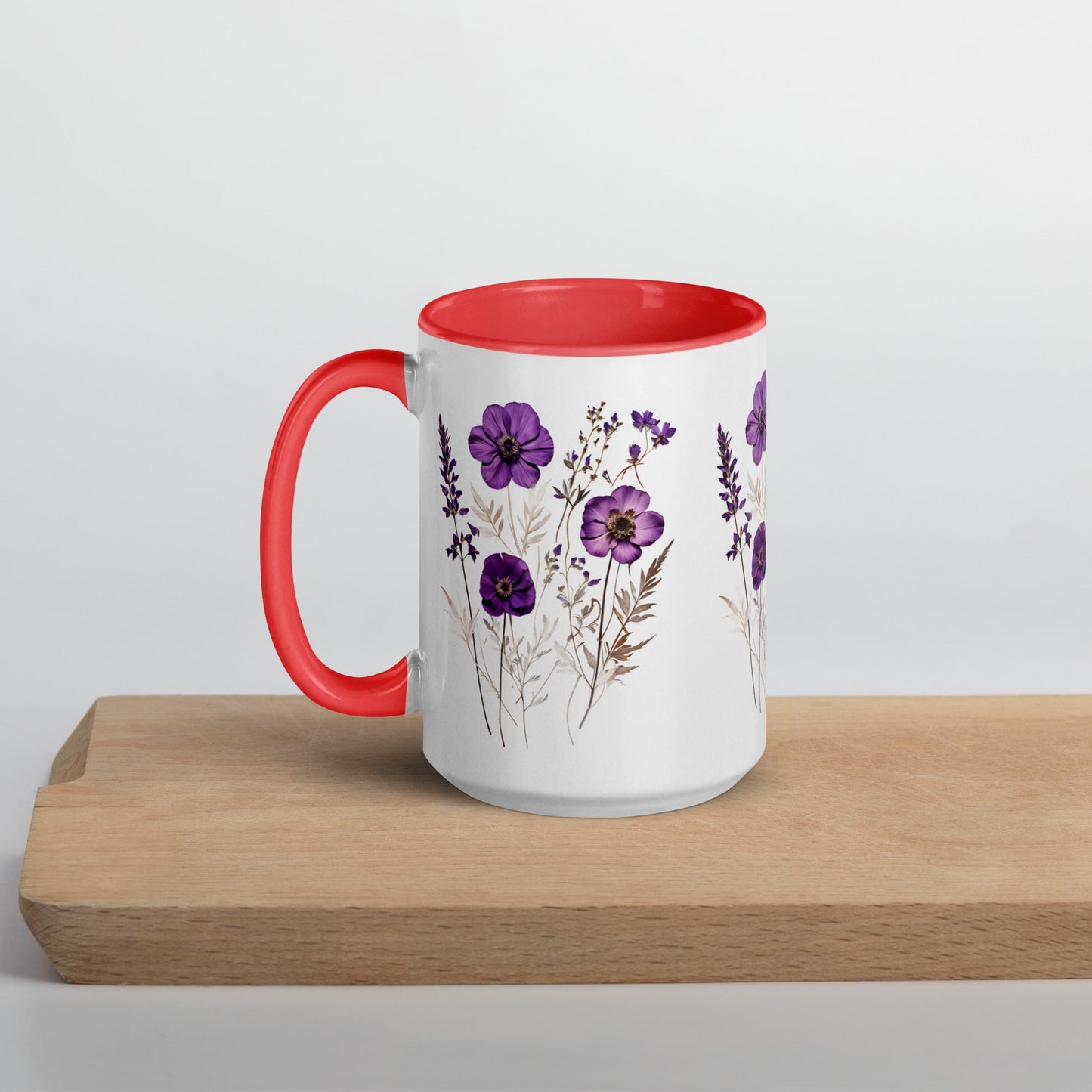 Purple Wildflowers Mug With Color Inside (11 oz and 15 oz) - Mugs - Discovery Co.