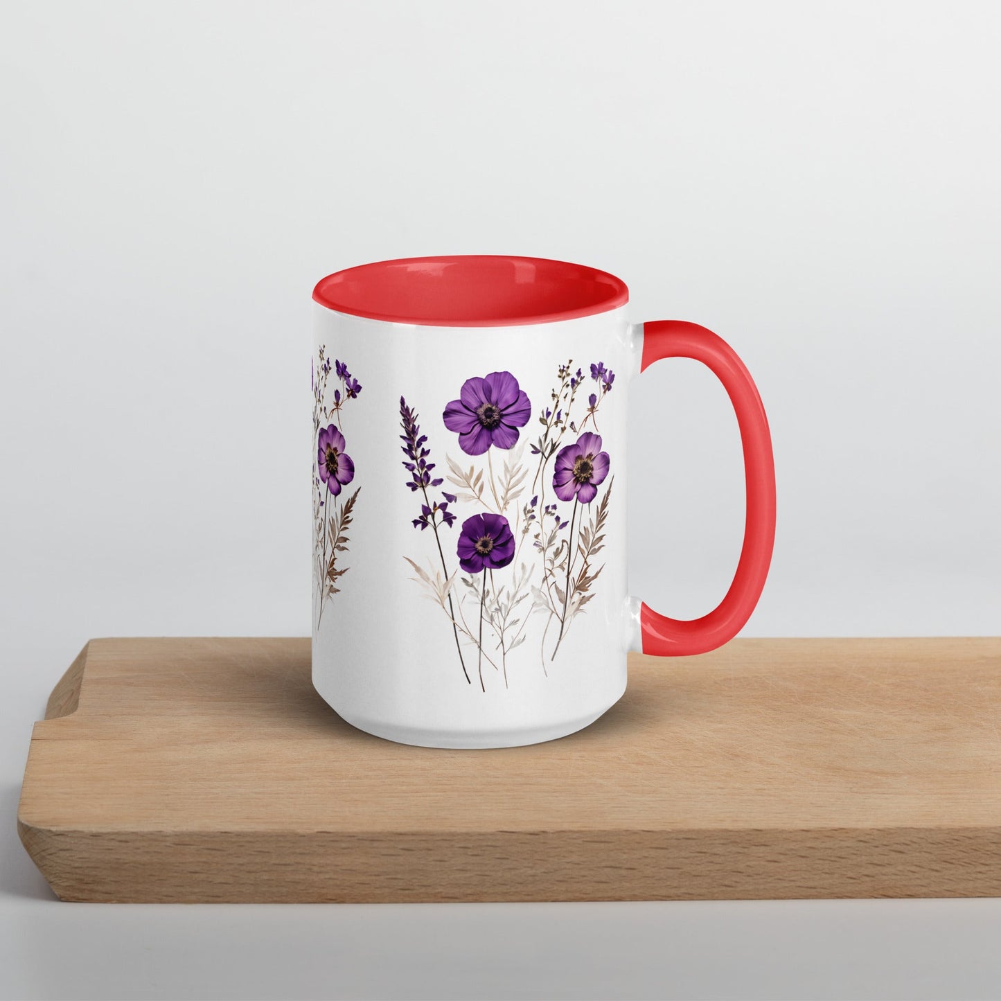 Purple Wildflowers Mug With Color Inside (11 oz and 15 oz) - Mugs - Discovery Co.